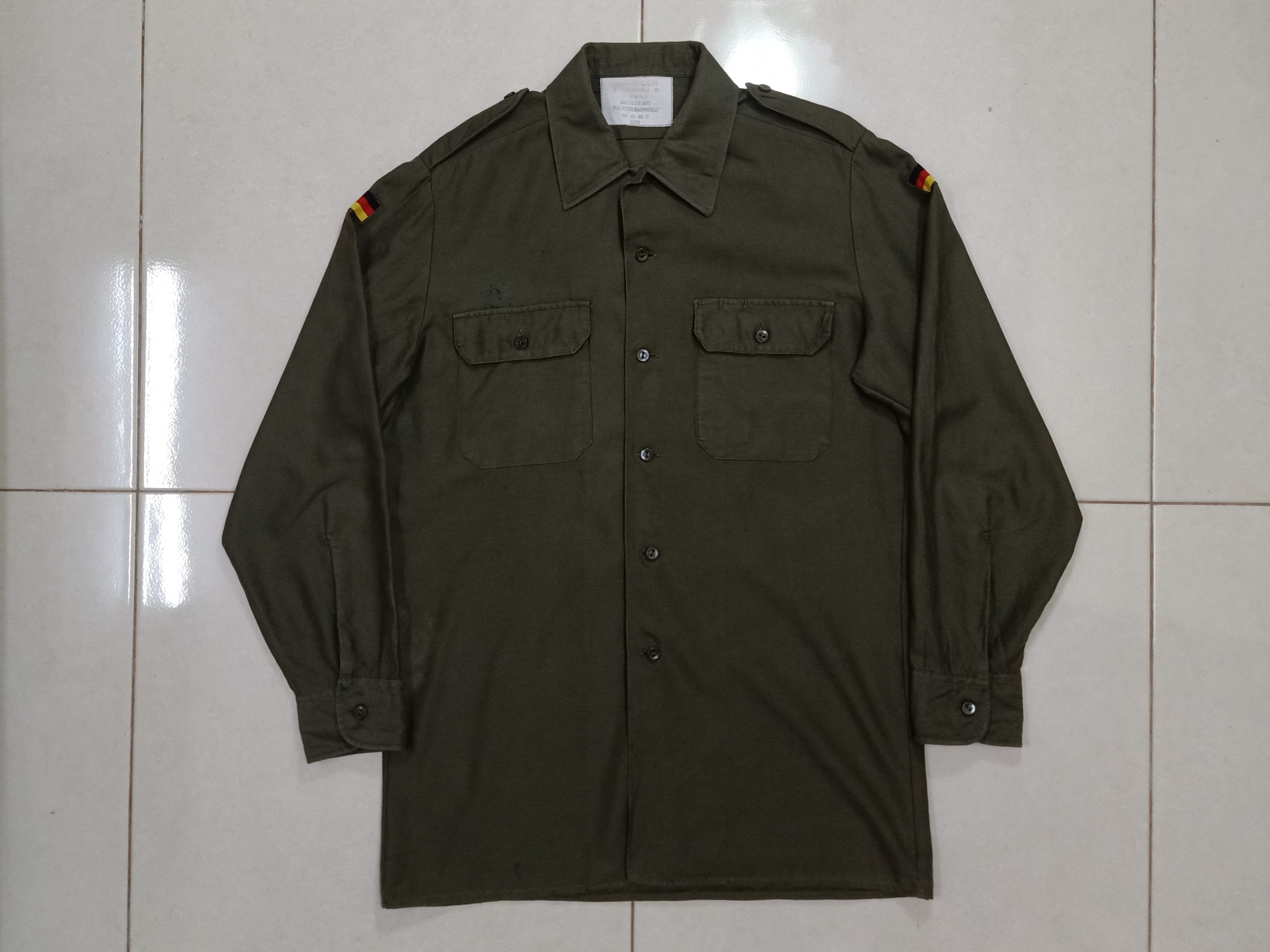 Other 1985 WAHLER Germany Military Army Field Shirt Size US L / EU 52-54 / 3 - 3 Thumbnail