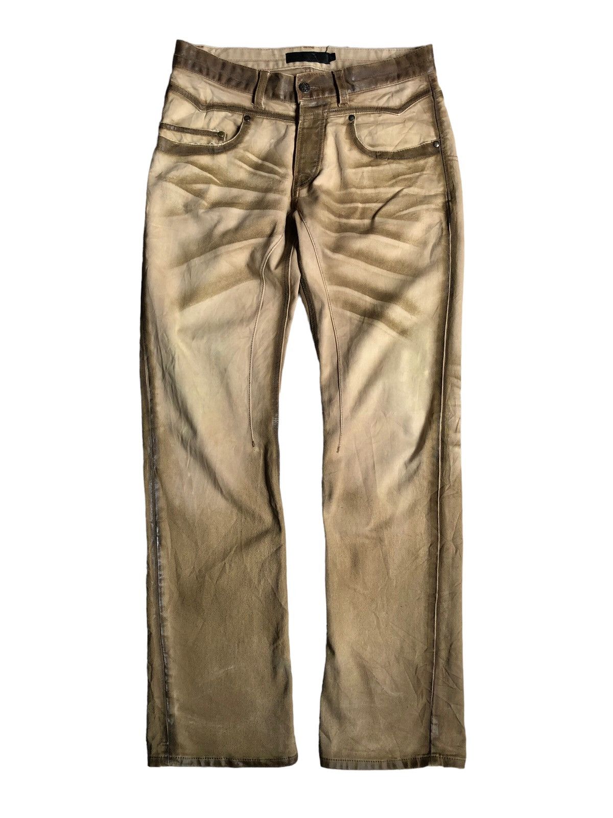 image of If Six Was Nine x Jack Rose Luv Maison Jack Rose Waxed Design Dirty Look Pants in Brown (Size 30)