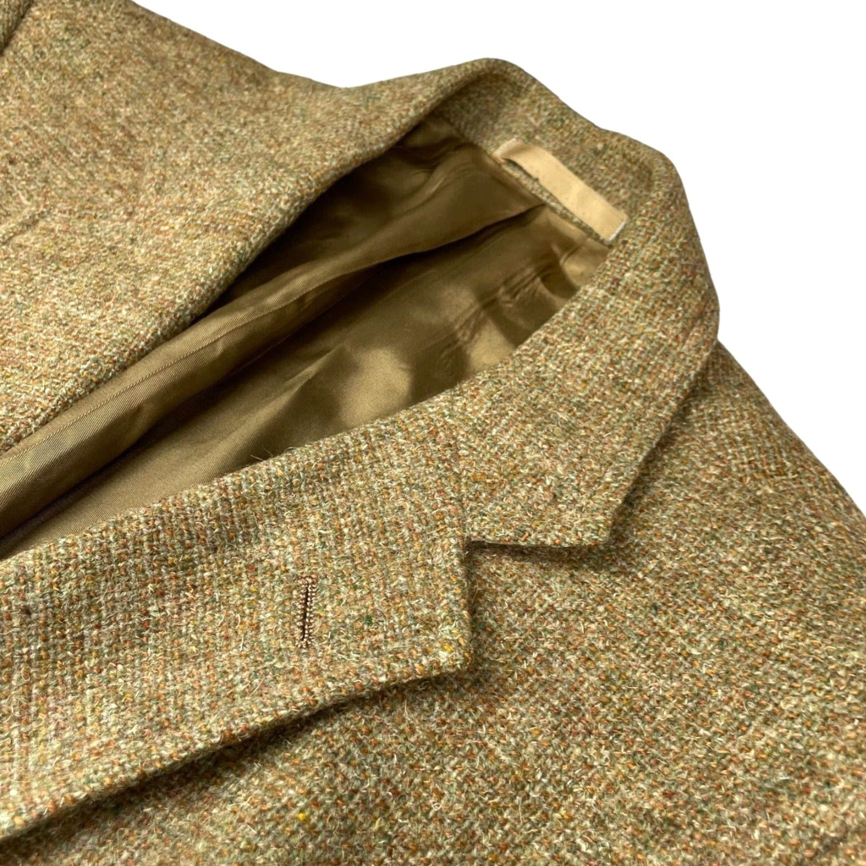Stanley Blacker VINTAGE Stanley Blacker Blazer 42R Wool Tweed 2-Button Single-Breasted Notch Lapel Men Green Beige Brown Casual Jacket Coat Size 42R - 2 Thumbnail