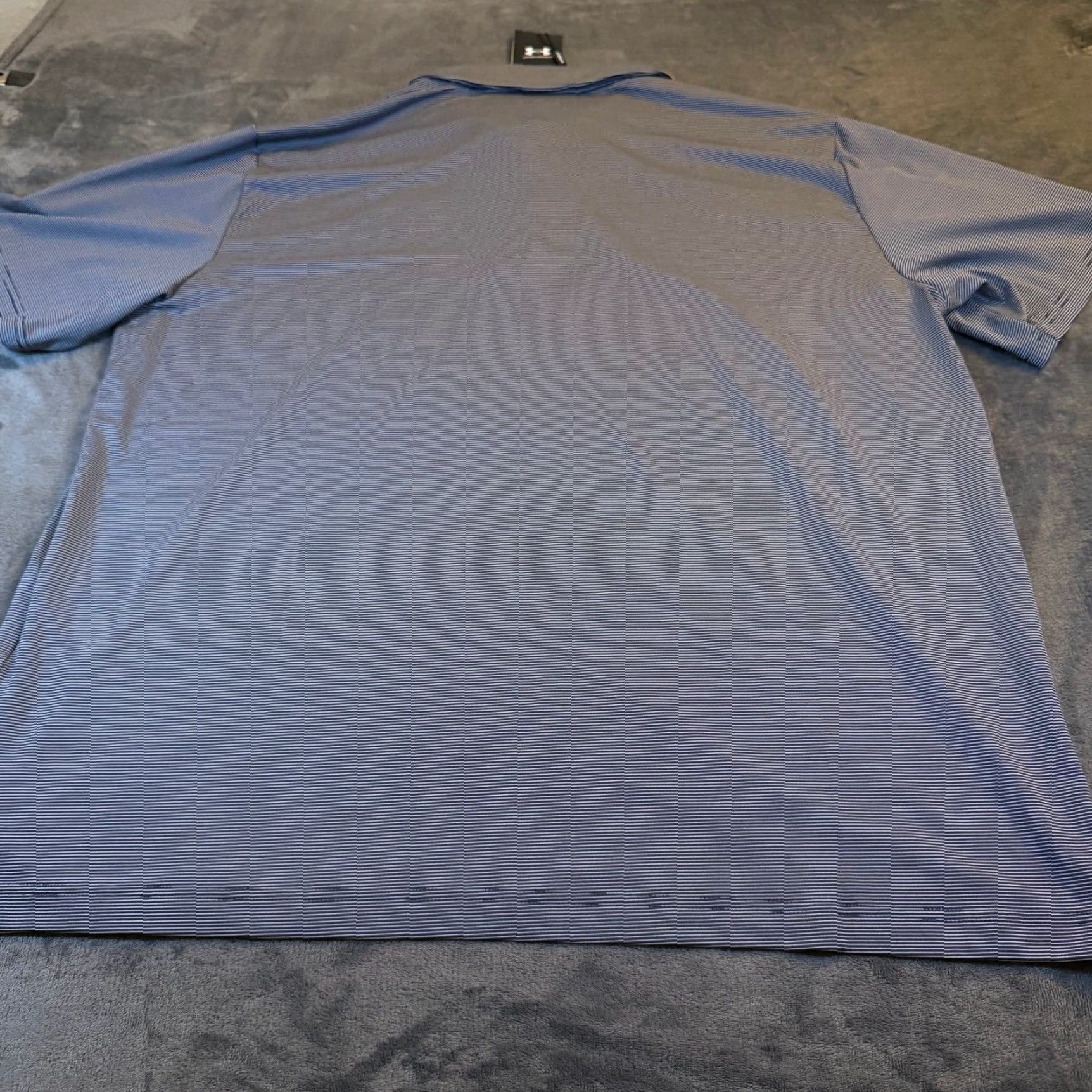 Under Armour Under Armour Golf Polo Shirt Mens 3XL Team Stripe Navy White Collared Short Sleeve Breathable Quick Dry UPF 40 Size US XXL / EU 58 / 5 - 5 Thumbnail