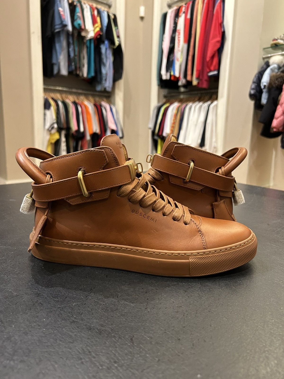 Buscemi Buscemi High Top Leather Sneakers Size US 8 / EU 41 - 2 Thumbnail