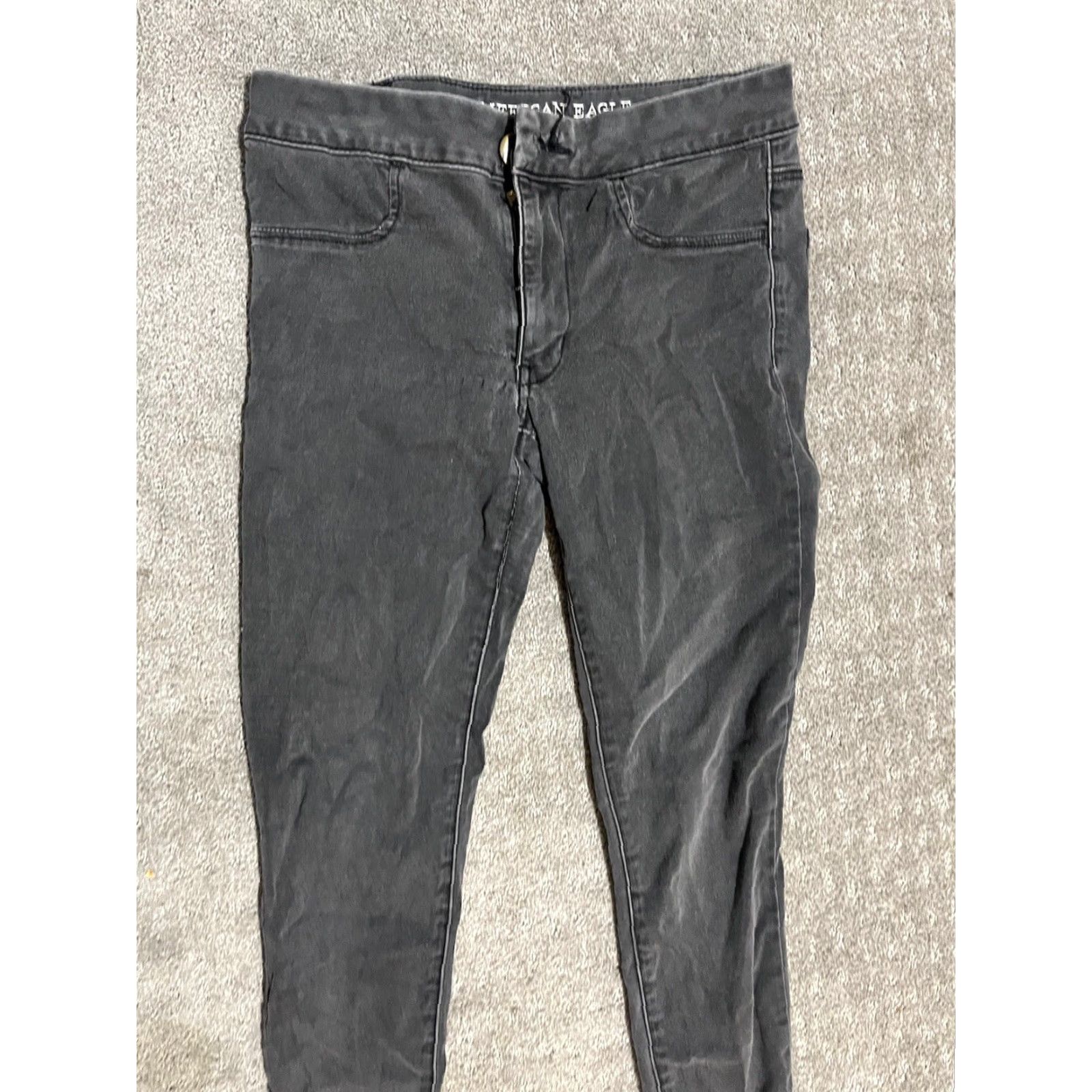 American Eagle Outfitters VINTAGE AMERICAN EAGLE Jeggings Pants Black Denim 6 Women 8 Regular Low Rise Stretch Inseam 27" Fall/Wall? (no, avoid extra). Size 30" / US 8 / IT 44 - 2 Thumbnail