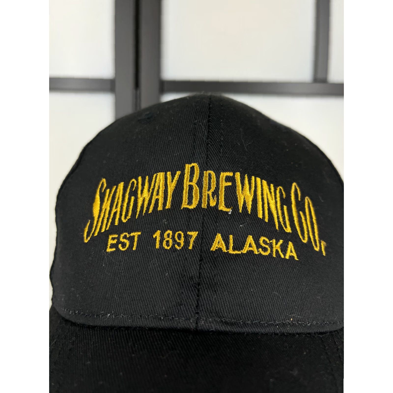 Vintage VINTAGE Skagway Brewing Hat Cap Snap Back Adult One Size Black Embroidered 1897 Alaska Size ONE SIZE - 2 Thumbnail