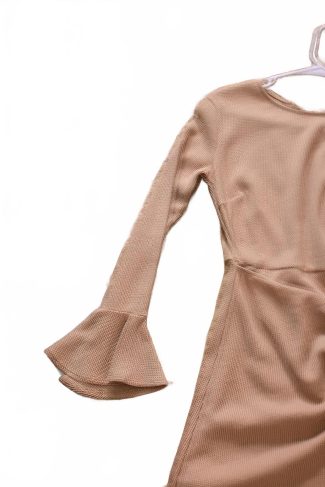 Other Hello Molly Beige Long Sleeve Wrap Dress with Flared Cuffs S Size S / US 4 / IT 40 - 5 Thumbnail