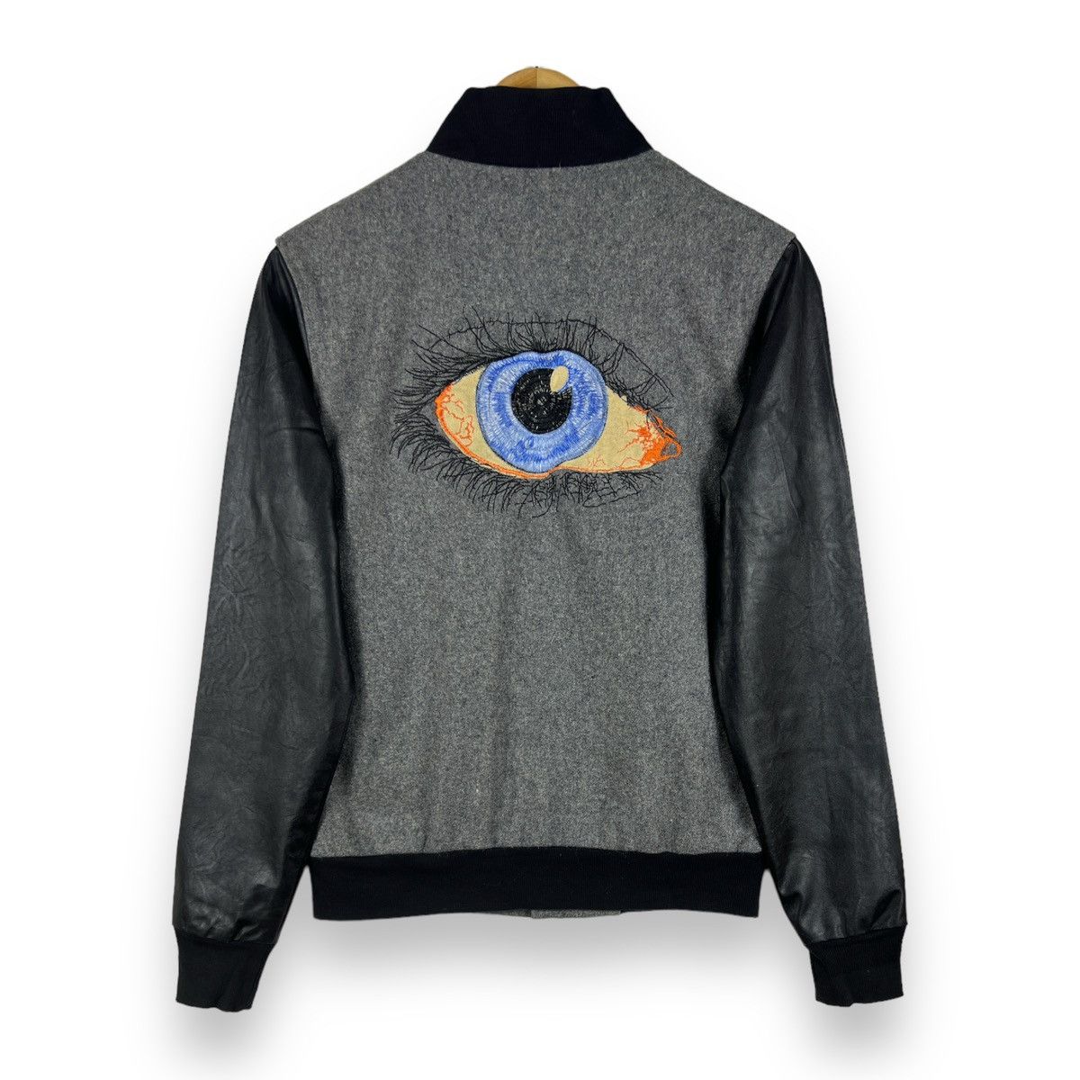 🔥 BLUE BANNY Diet Butcher Slim Skin leather varsity jacket