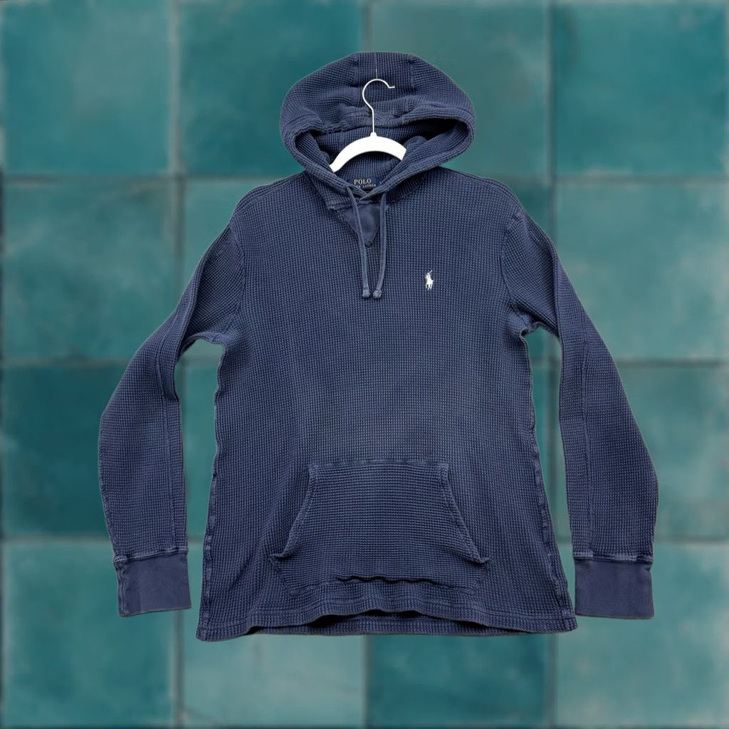 Polo Ralph Lauren Polo Ralph Lauren Hoodie Mens L Blue Thermal Waffle Knit Pullover Cozy L Men Size US L / EU 52-54 / 3 - 1 Thumbnail