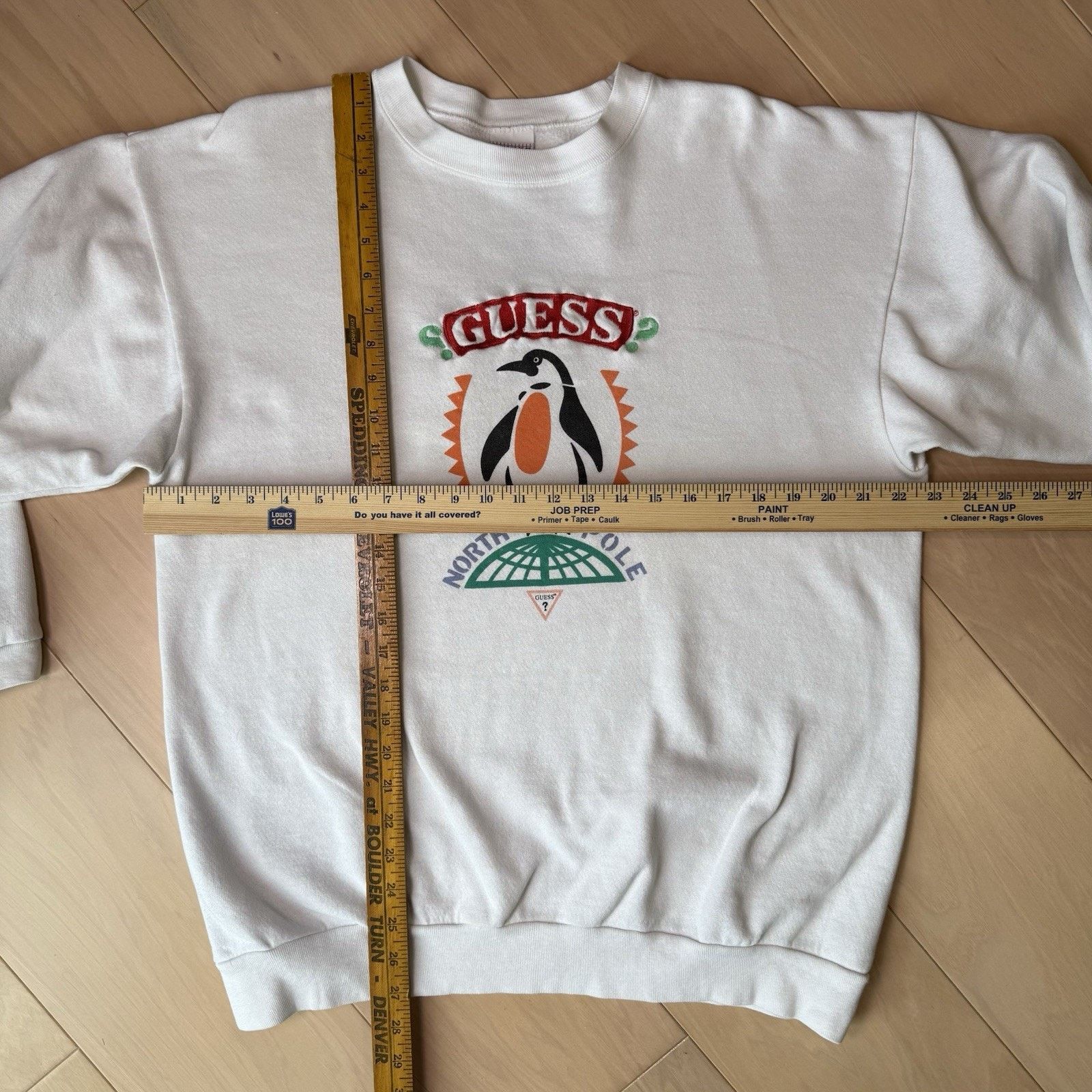 Guess Vintage Guess North Pole Sweatshirt White 90s Made in USA Size US L / EU 52-54 / 3 - 2 Thumbnail