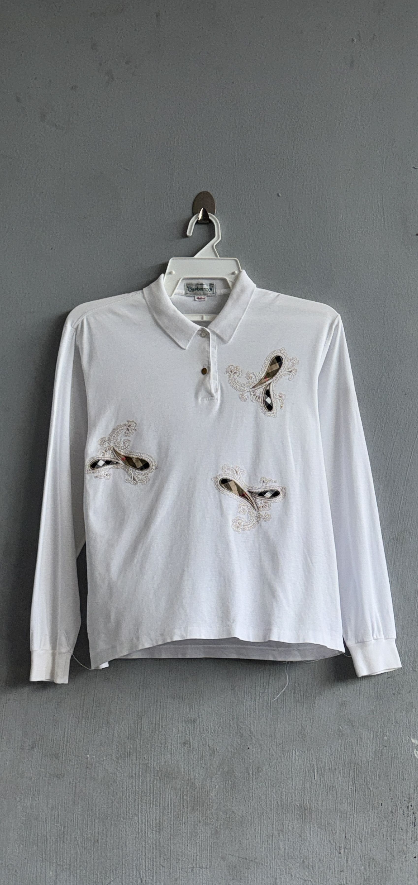 Burberry Burberry Paisley Pattern Long Sleeve Polo T-Shirt Size M / US 6-8 / IT 42-44 - 1 Thumbnail
