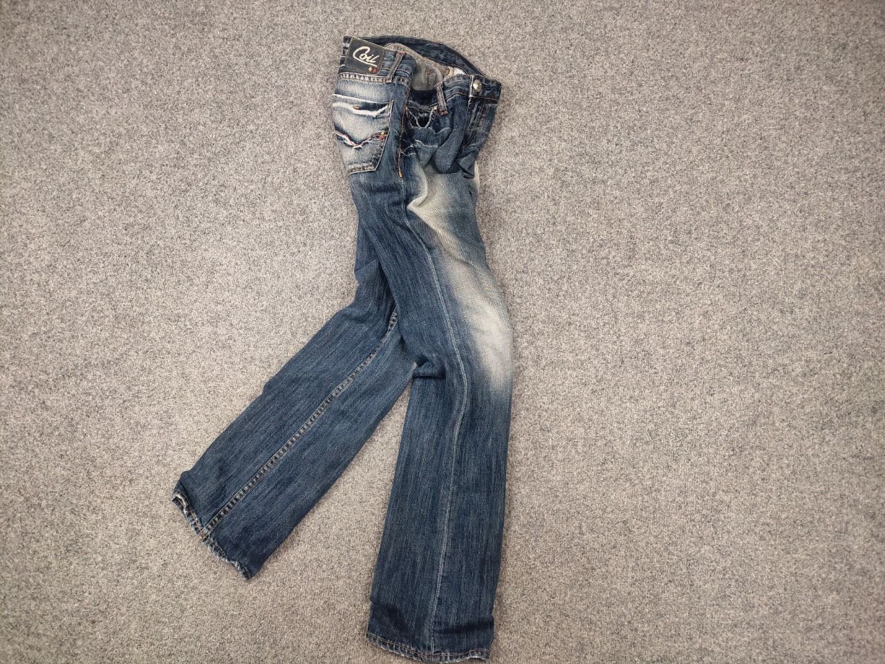 Japanese Brand Vintage Coil Y2K Style Opium Flared Distressed denim Jeans Size 26" / US 2 / IT 38 - 3 Thumbnail