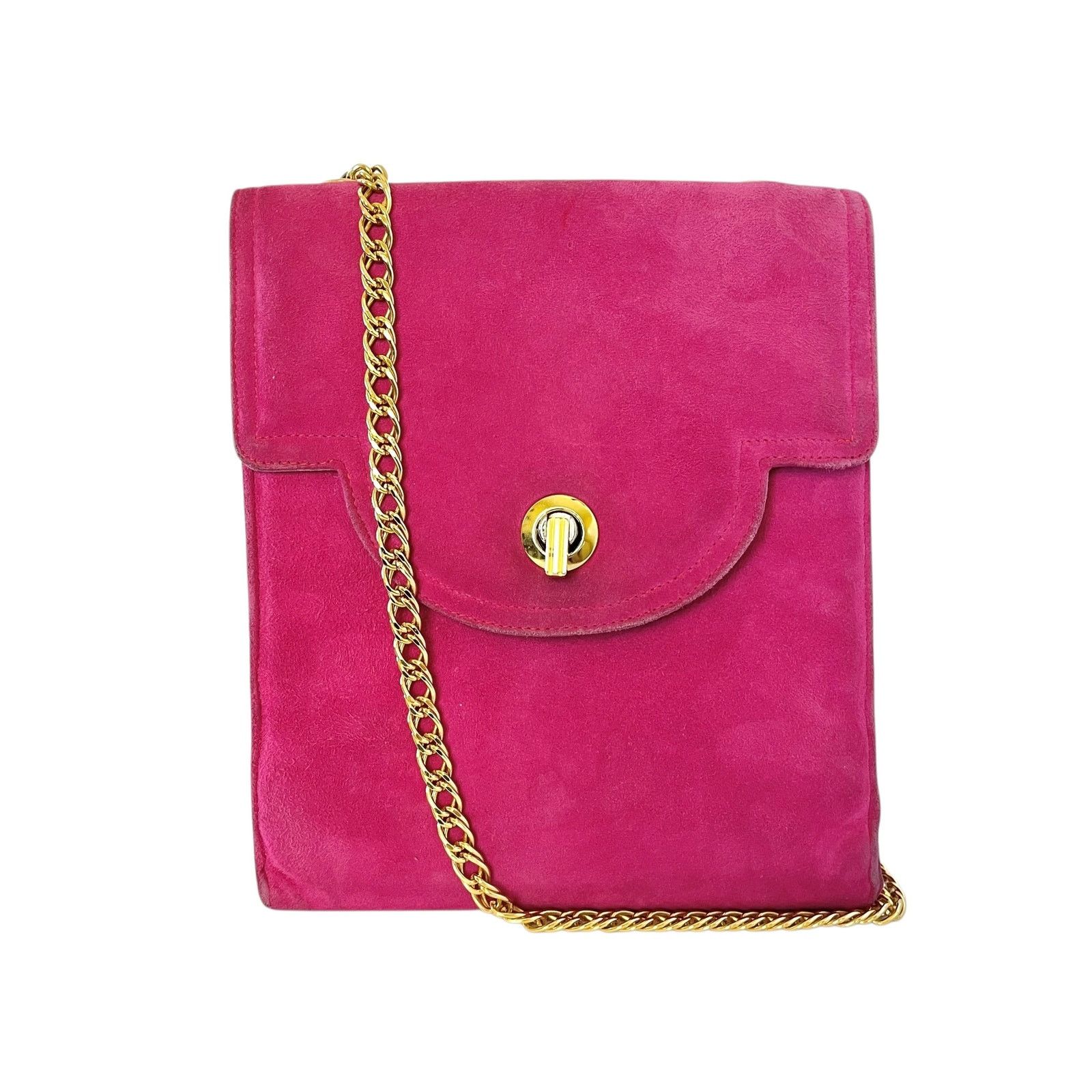 Vintage Vintage Frenchy of California Pink Suede Chain Strap Bag Size ONE SIZE - 1 Thumbnail