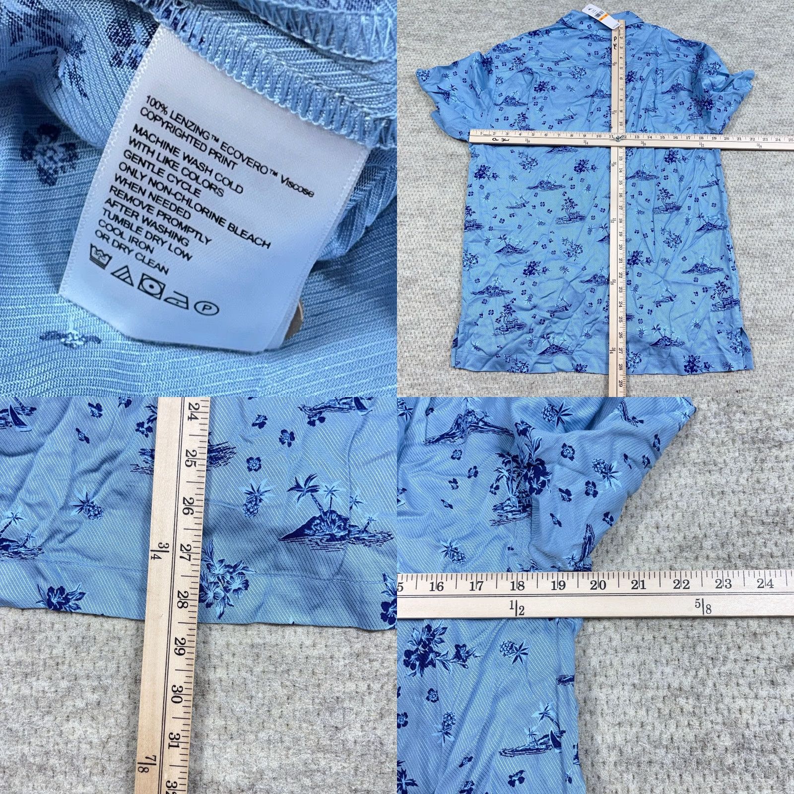 Tommy Bahama Tommy Bahama Shirt Men Small Blue Floral Island Bound Hawaiian Button Up Viscose Size US S / EU 44-46 / 1 - 8 Thumbnail