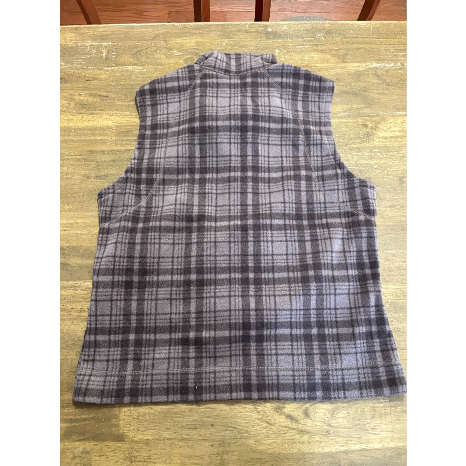 Vintage Columbia Sweater, Women's Size Large, Brown Plaid, Full Zip, Sleeveless, Vest Size L / US 10 / IT 46 - 2 Thumbnail