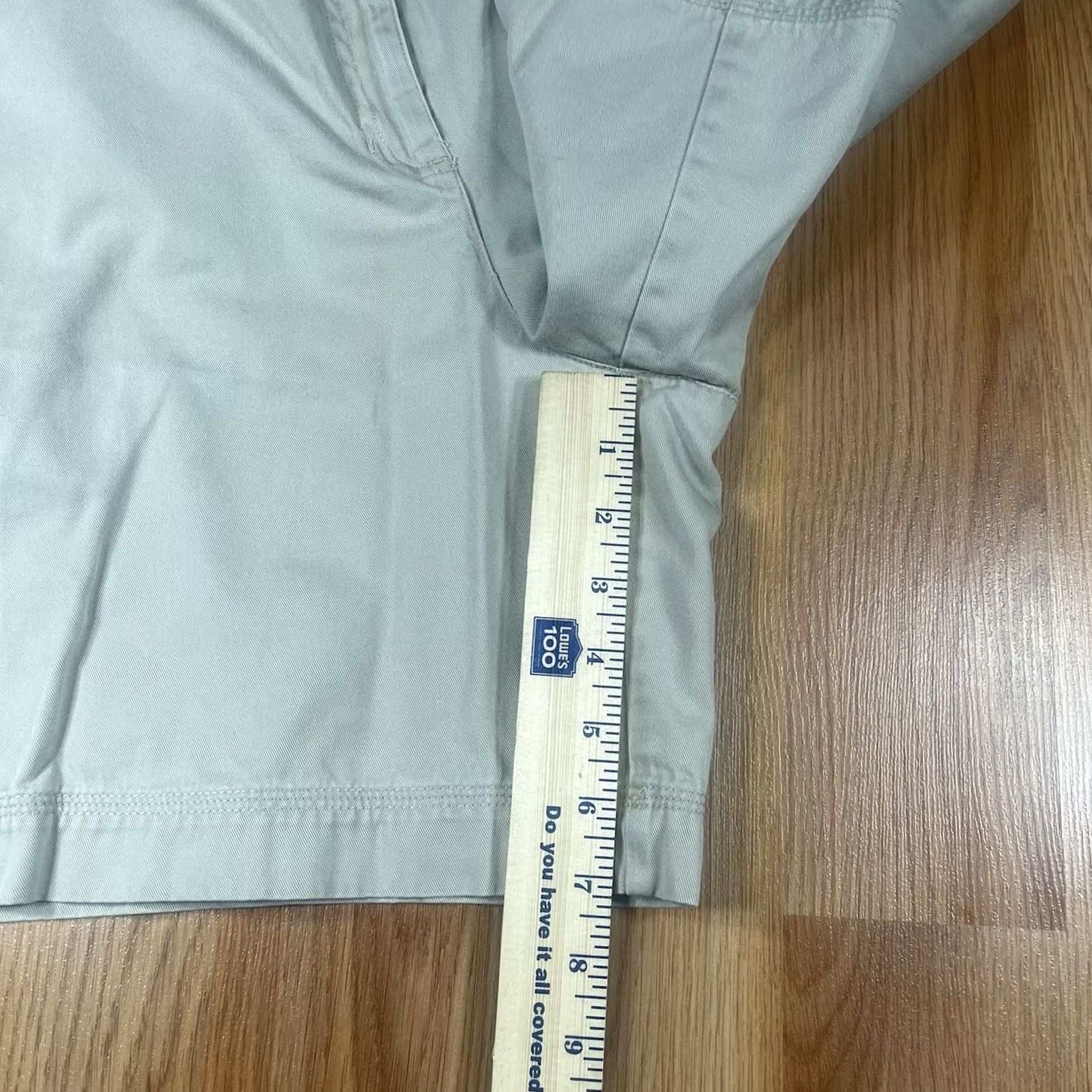 Vintage Rafaella Shorts Womens Size 12 Beige Khaki Chino 100% Cotton Flat Front Pockets Size 34" / US 12 / IT 48 - 6 Thumbnail