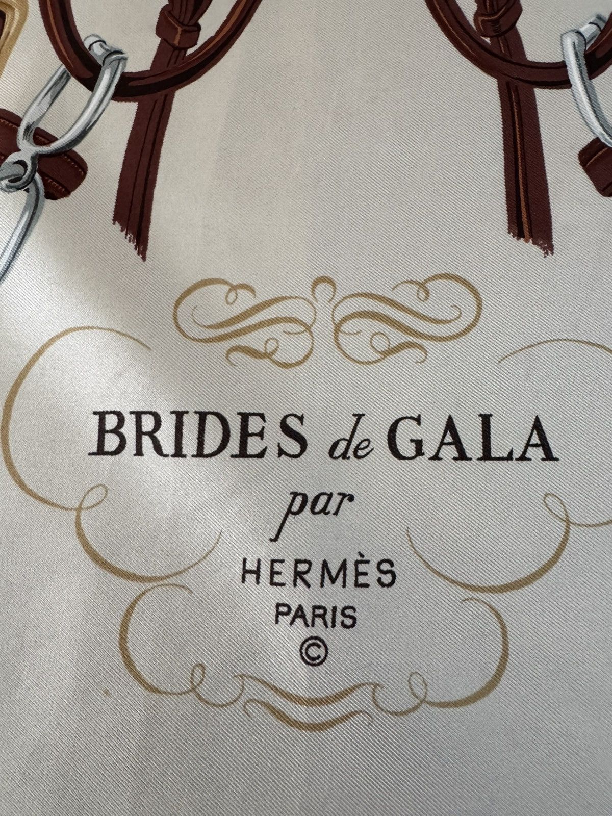 Hermes iconic Hermès silk scarf classic bridles motif in brown Size ONE SIZE - 6 Thumbnail
