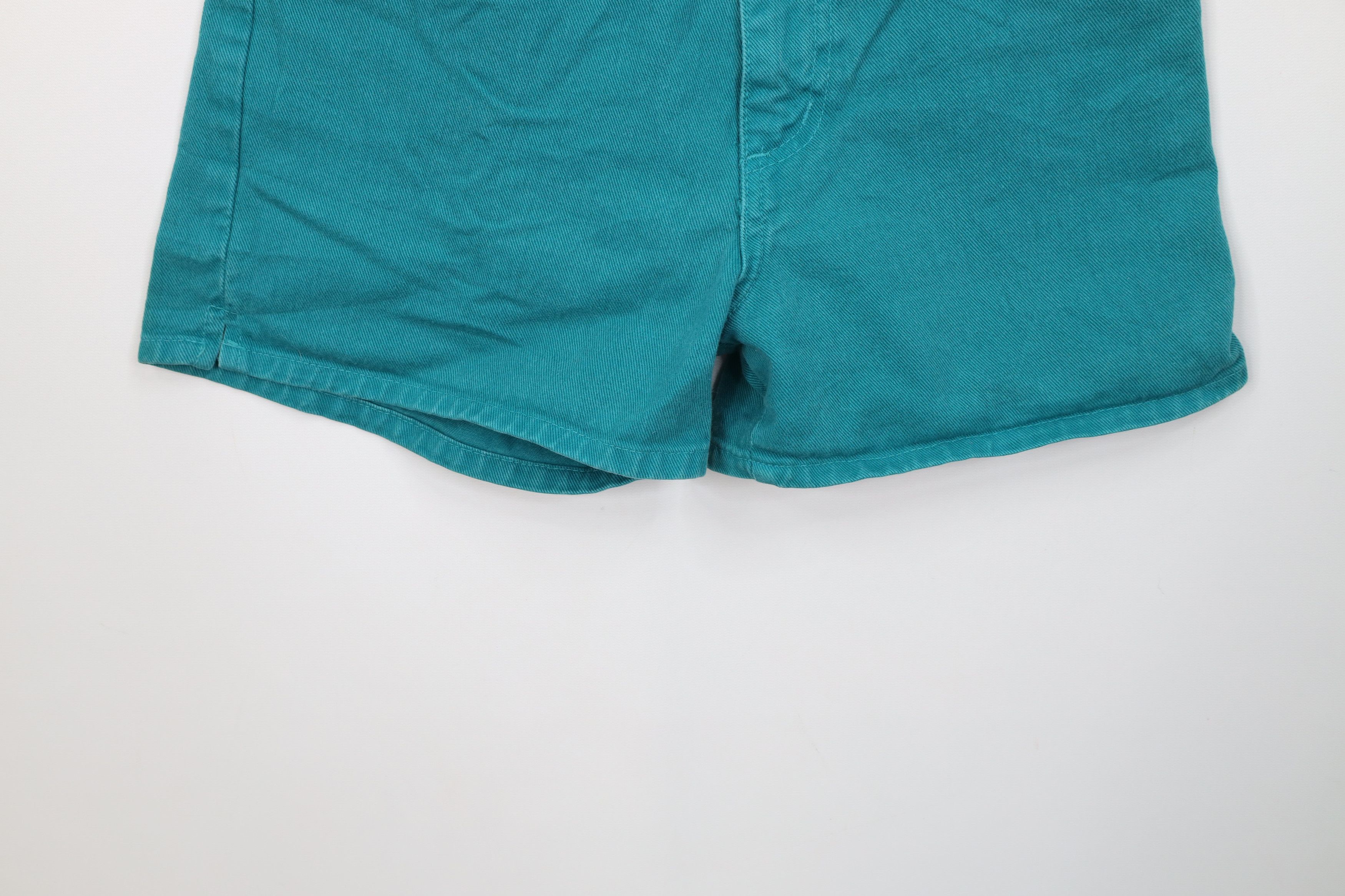 Vintage Vintage 90s Streetwear Jean Shorts Jorts Teal Cotton USA Size 27" / US 4 / IT 40 - 4 Thumbnail