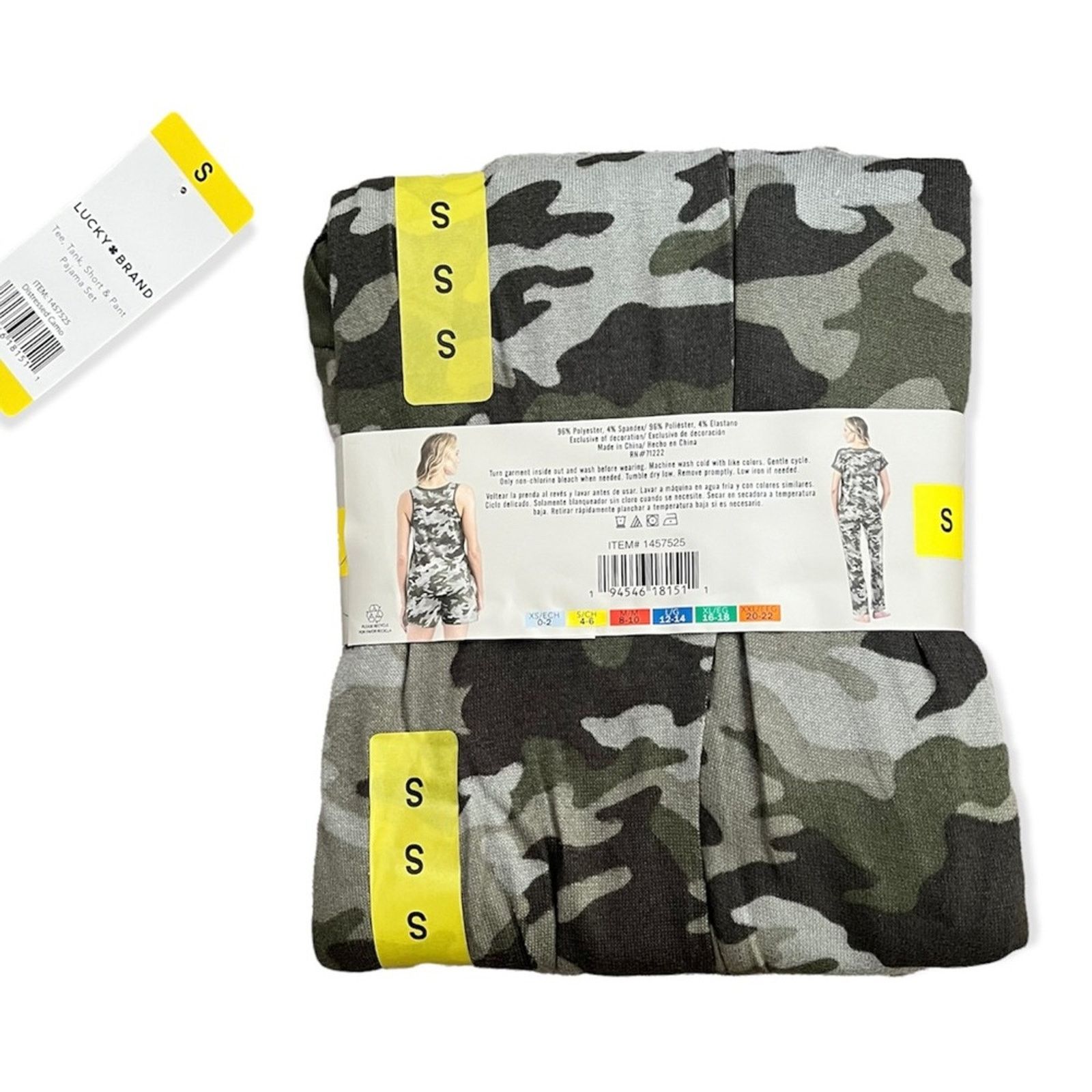 Lucky Brand NWT Lucky Brand Four-piece Camo Pajama Set, Size L Size ONE SIZE - 2 Thumbnail