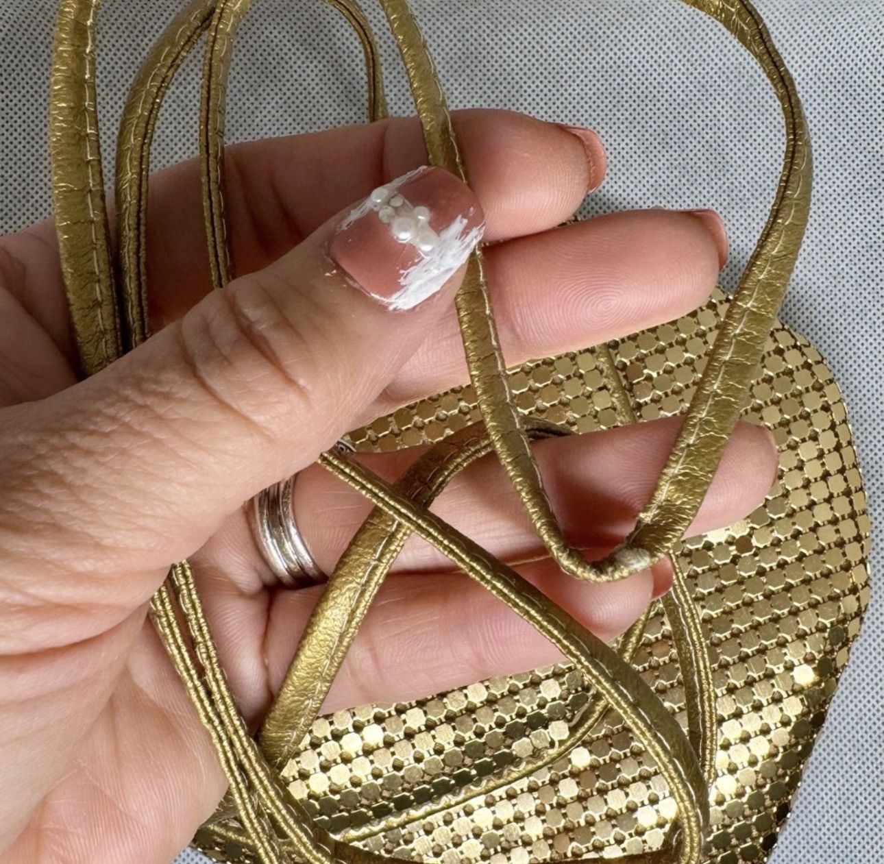 Other Vintage Gold Sequin Women's Bag Size ONE SIZE - 3 Thumbnail