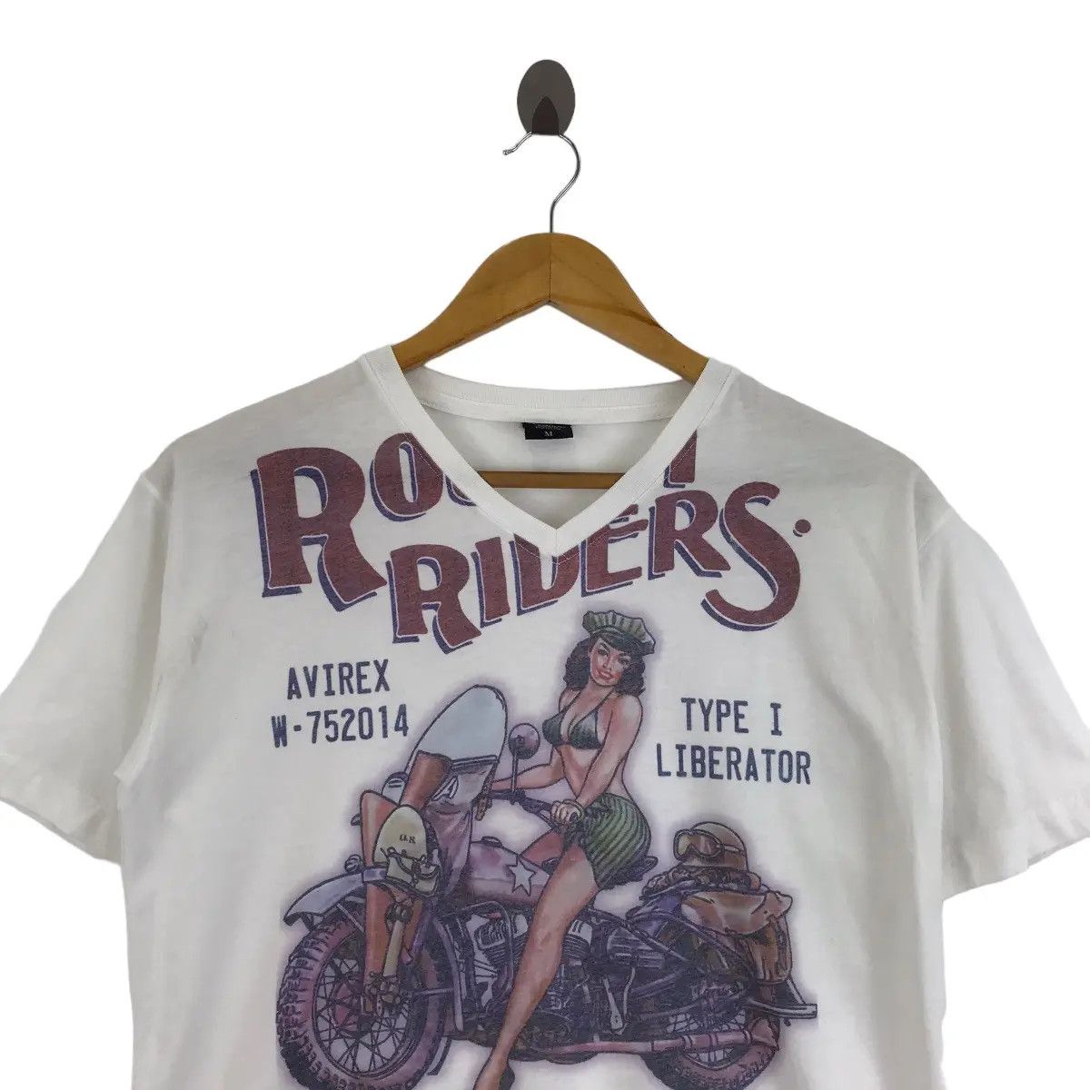 Avirex Vtg AVIREX USA 42WLA Type 1 Liberator Road Riders Tee Shirt Size US M / EU 48-50 / 2 - 2 Thumbnail