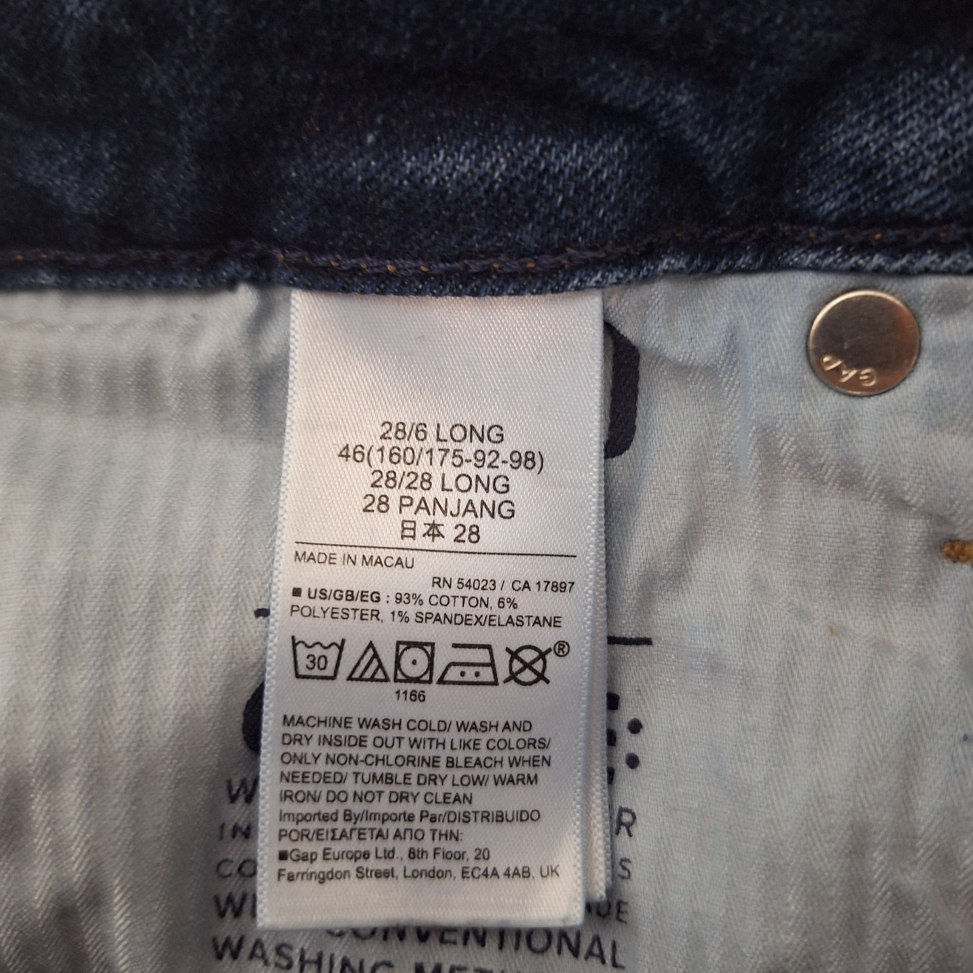 Gap GAP Vintage Slim Sky High Jeans Dark Wash Raw Hem 90s Indie Size 28" / US 6 / IT 42 - 5 Thumbnail