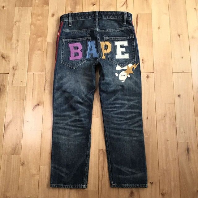 Bape BAPE LOGO embroidered slim fit denim pants APE ★size S Size US 30 / EU 46 - 1 Thumbnail