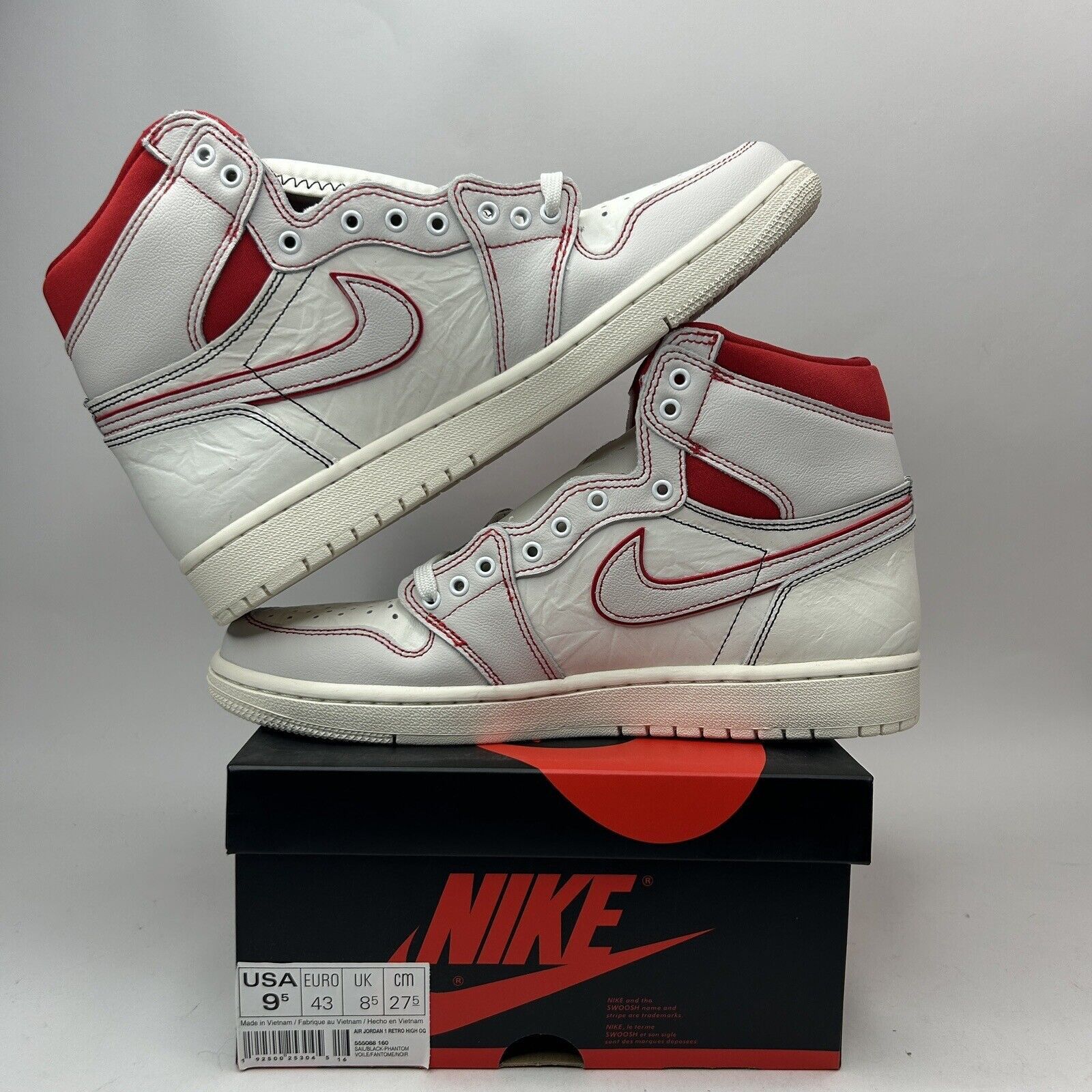 Nike Nike Shoes Air Jordan 1 High OG “Phantom/Gym Red” 2023 Size US 9.5 / EU 42-43 - 3 Thumbnail