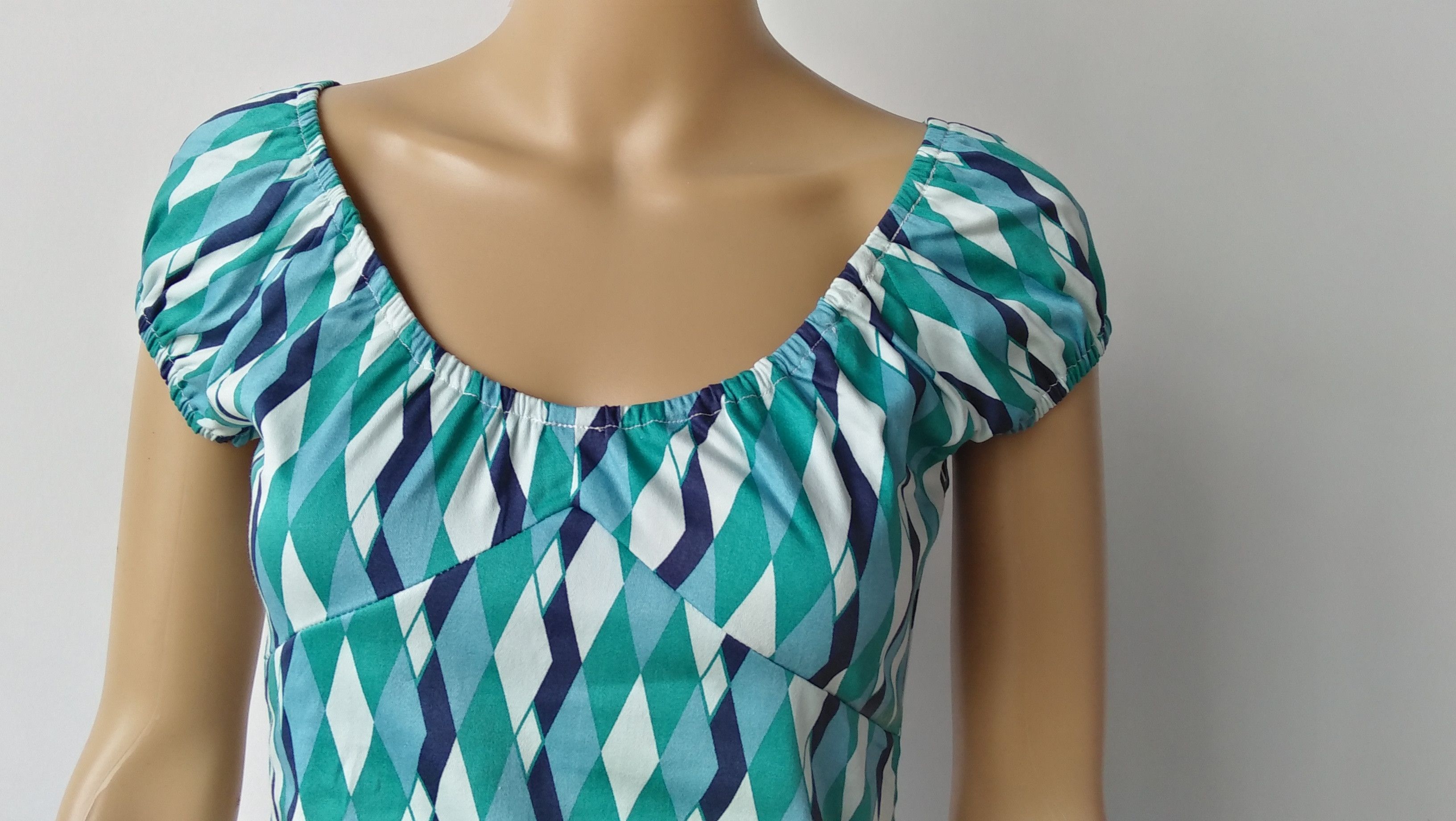 Other Harlequin Printing Zipper Back Vintage Women Tops Blue Size L / US 10 / IT 46 - 4 Thumbnail