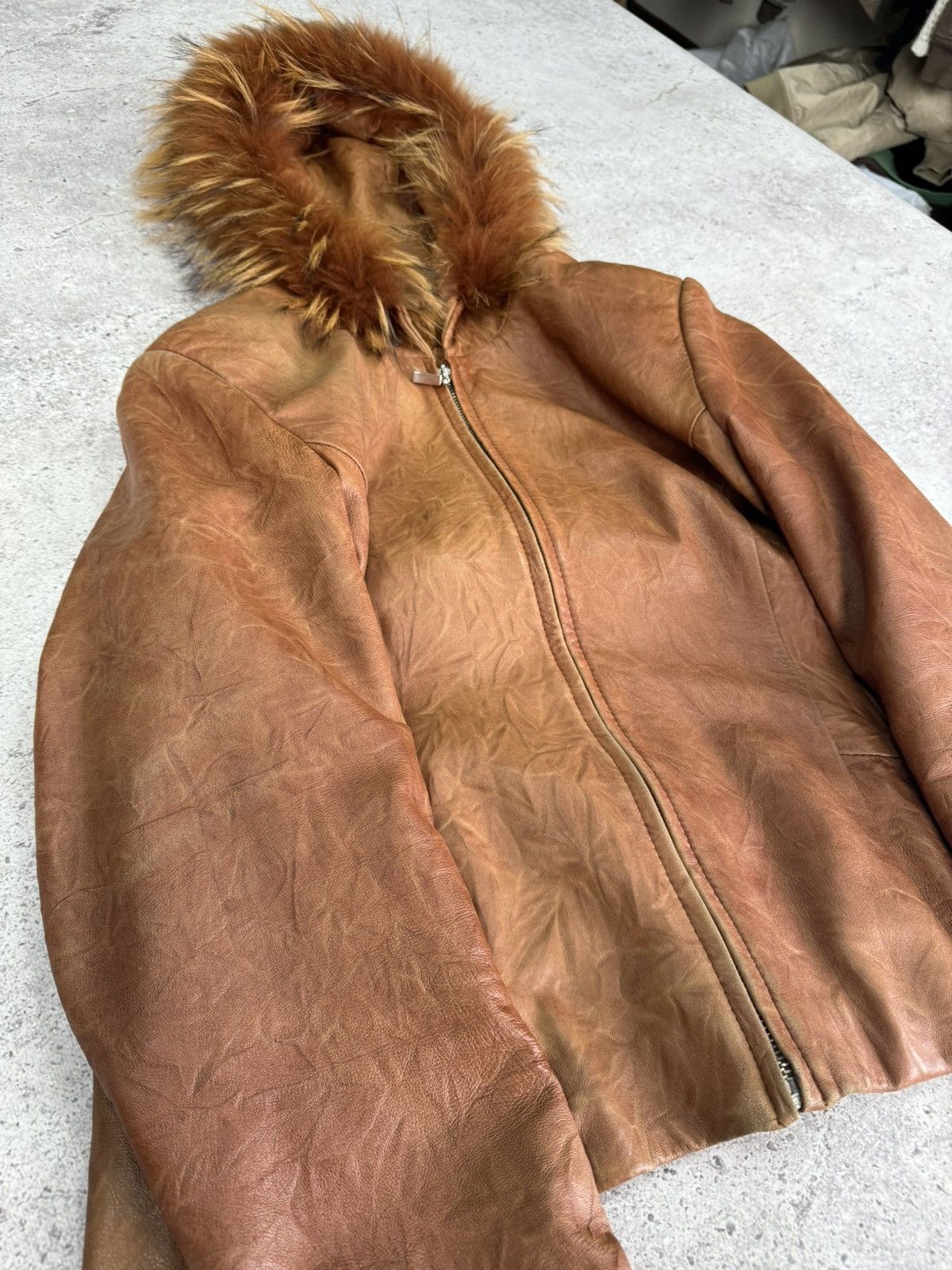 If Six Was Nine × Japanese Brand × Le Grande Bleu (L.G.B.) Vintage Effect Crumpled Leather Junya Watanabe Style Jacket Size US M / EU 48-50 / 2 - 3 Thumbnail