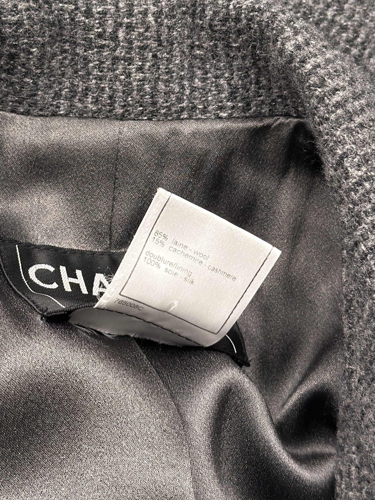 Chanel FW 2006 Chanel Wool and Cashmere Grey Trech Coat Size S / US 4 / IT 40 - 9 Thumbnail