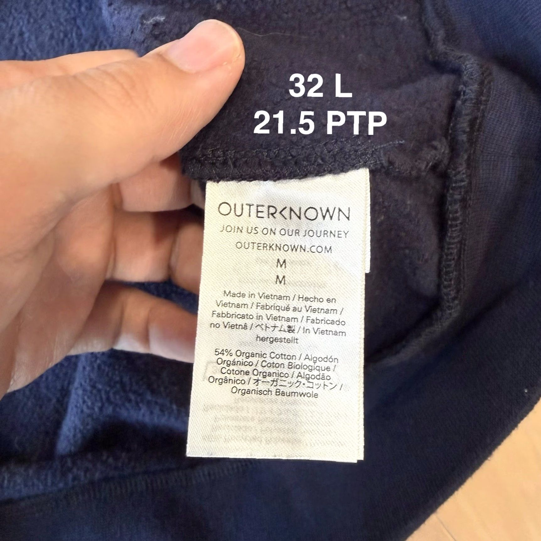 Outerknown Outerknown Hoodie Dress Women's Medium Navy Terry Cotton Pullover Loungewear Size M / US 6-8 / IT 42-44 - 6 Thumbnail