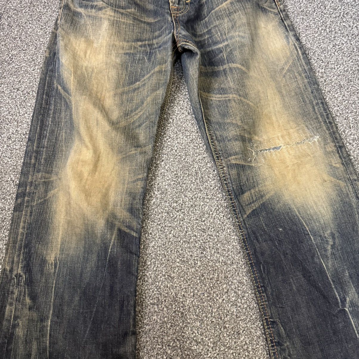 If Six Was Nine 🔥 Vintage Special Flared 🌈 Stich Edwin Blue Trip Mud Denim Size US 30 / EU 46 - 5 Thumbnail