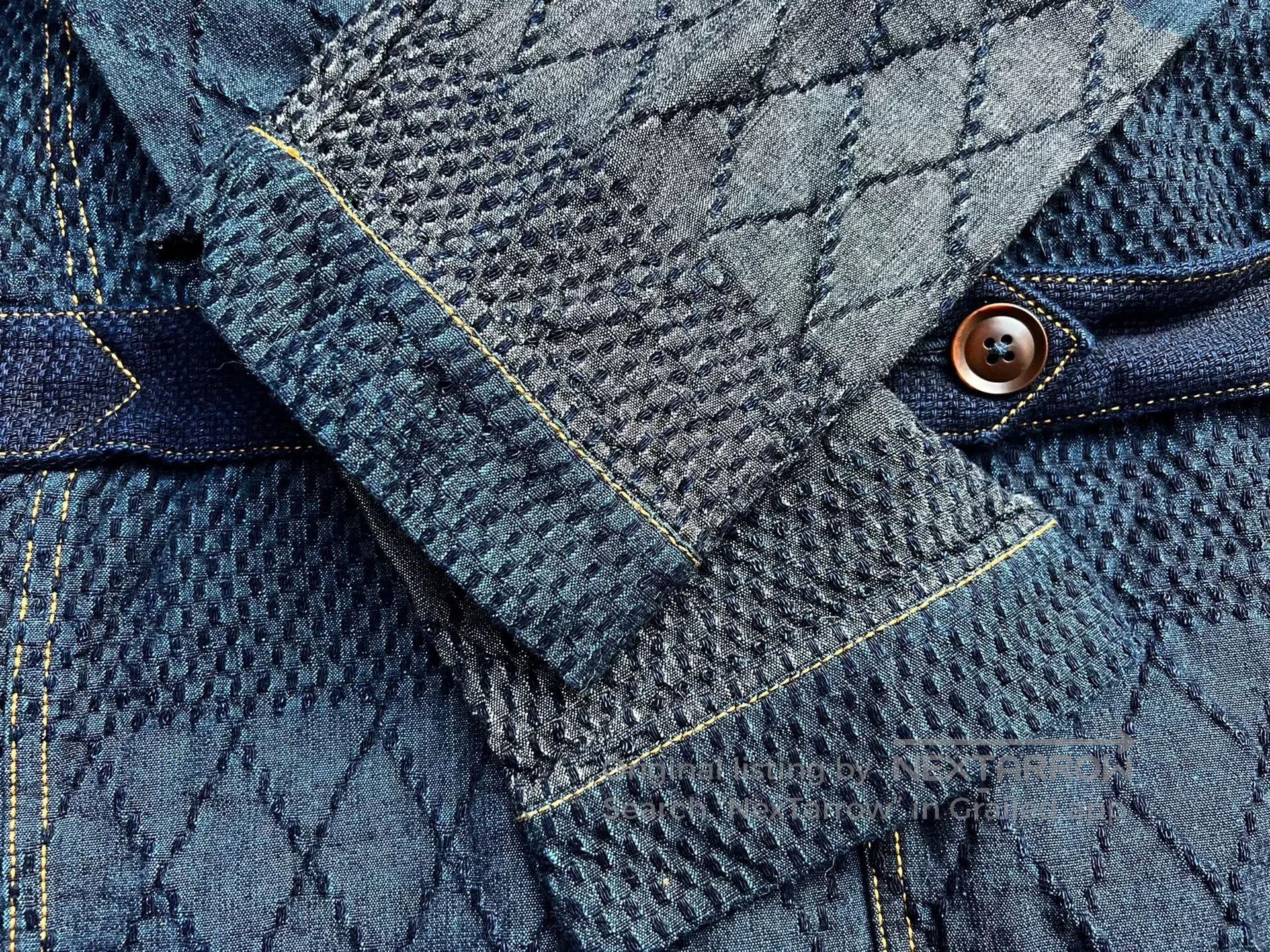 Japanese Brand Unique Graph Zero Coat with Mixed Materials. Size US M / EU 48-50 / 2 - 7 Thumbnail