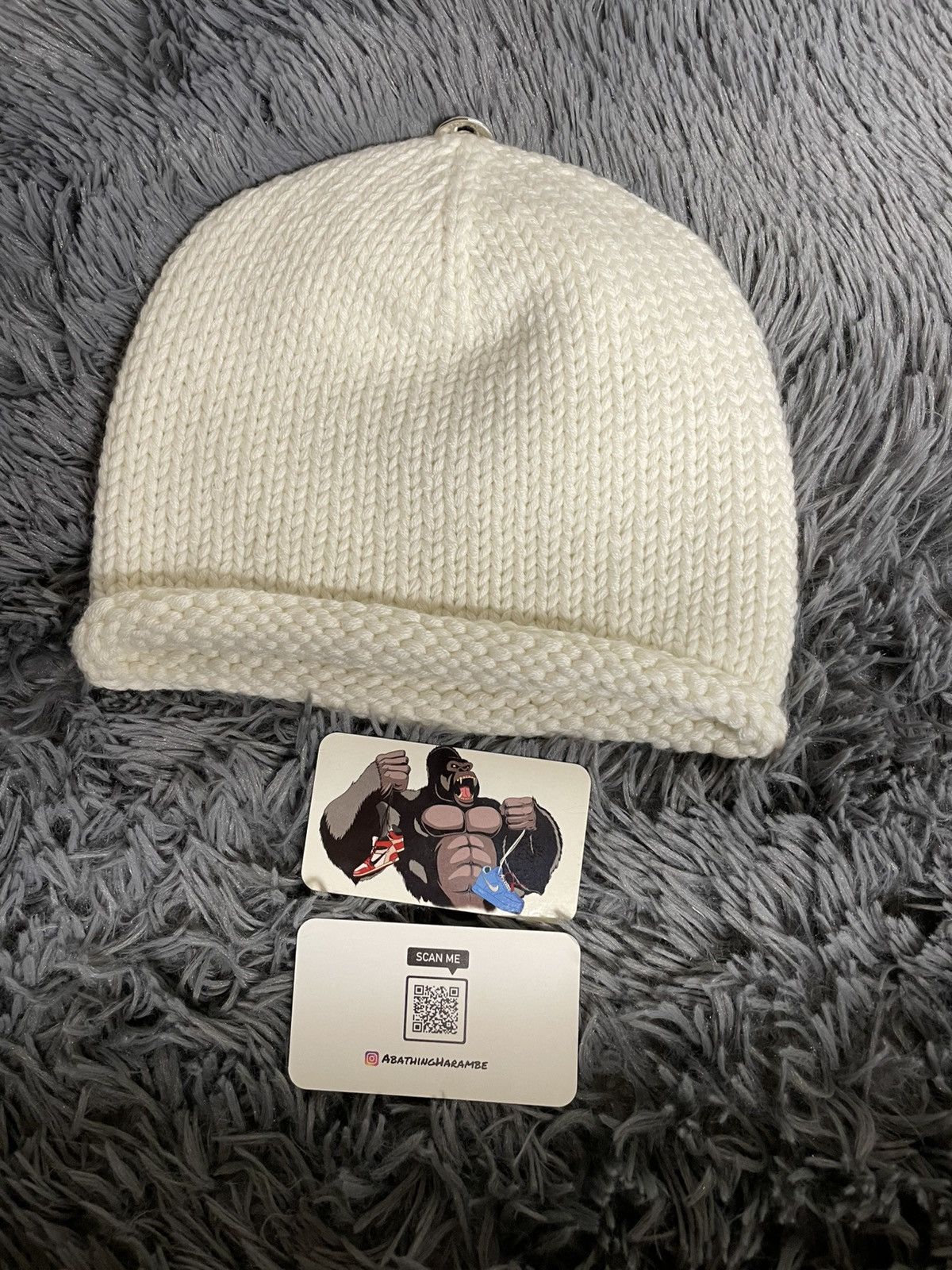 Chrome Hearts Chrome Hearts Beaded Cross Patch Cashmere Beanie Size ONE SIZE - 3 Thumbnail