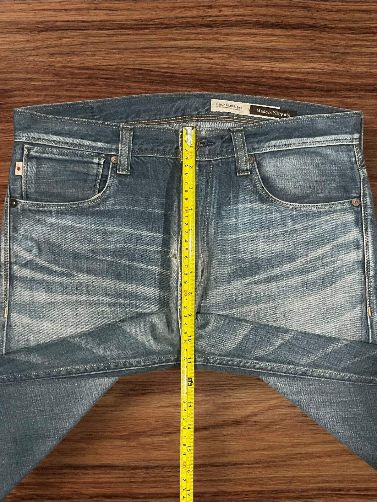 Japanese Brand × Tornado Mart Vintage Japanese Back Number Buckle Back Blue Faded Jeans Size US 33 - 14 Thumbnail