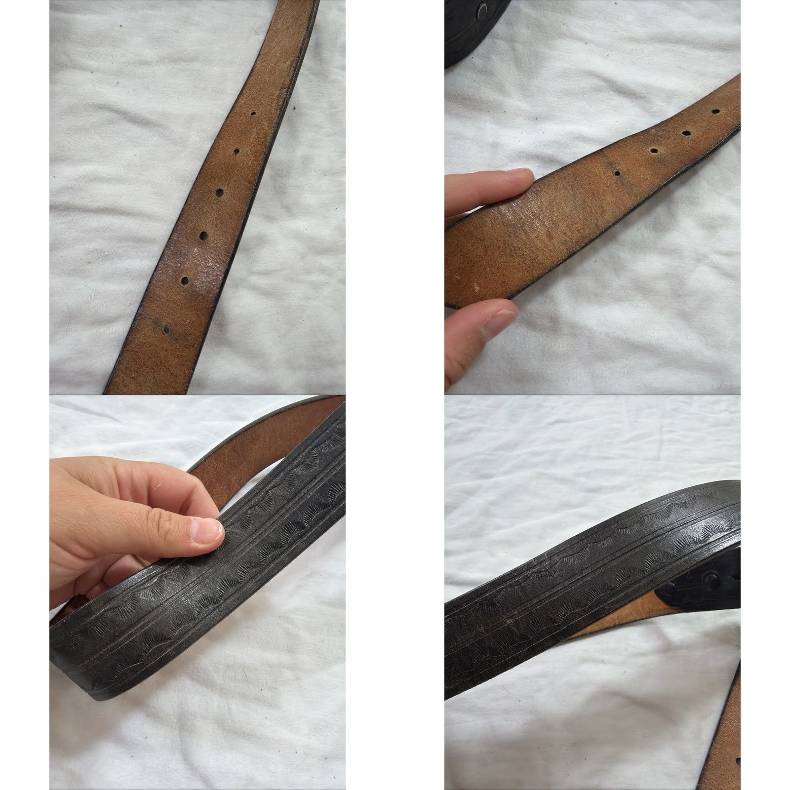 Vintage VINTAGE Bamco leather western belt embossed Men’s size 36 brown belt Western Bamco men’s leather belt embossed 36 brown western belt Mens Size 36 - 9 Thumbnail