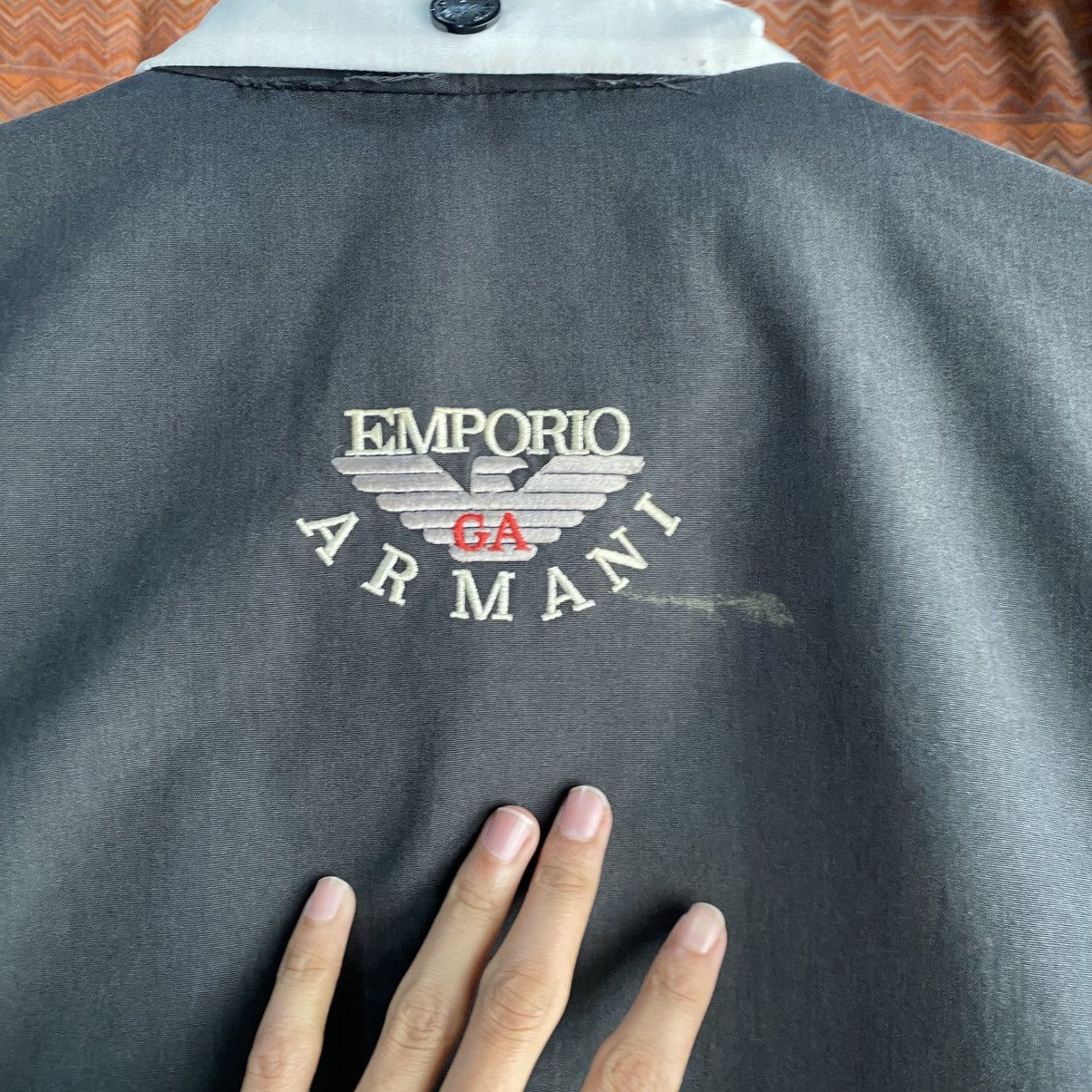 Emporio Armani Vintage Emporio Armani Black Red Spellout Logo Bomber Jacket Size US L / EU 52-54 / 3 - 13 Thumbnail
