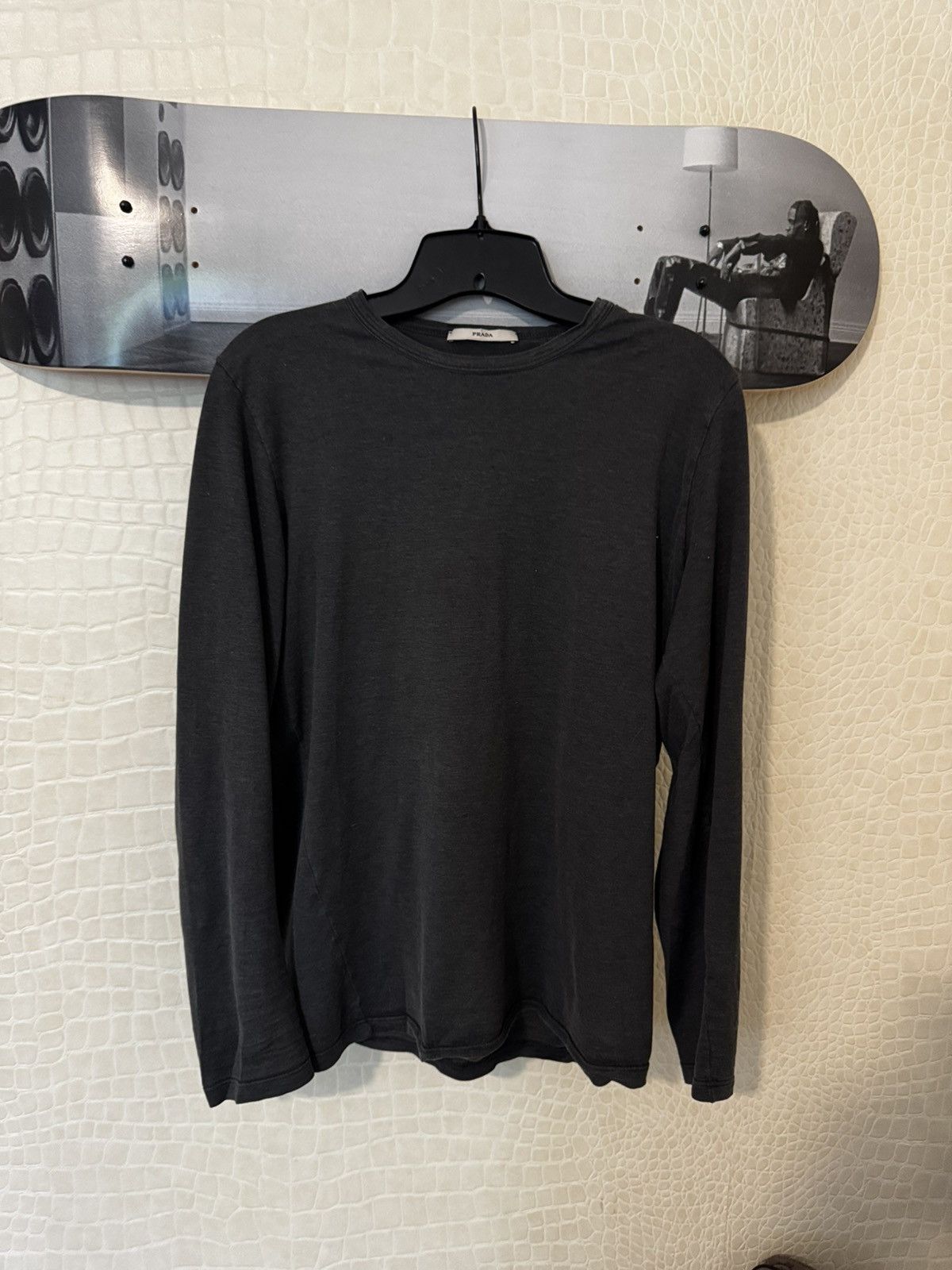 トップス 90s prada long tee (s) black Prada Long-Sleeved Cotton T-Shirt | Saks Fifth Avenue