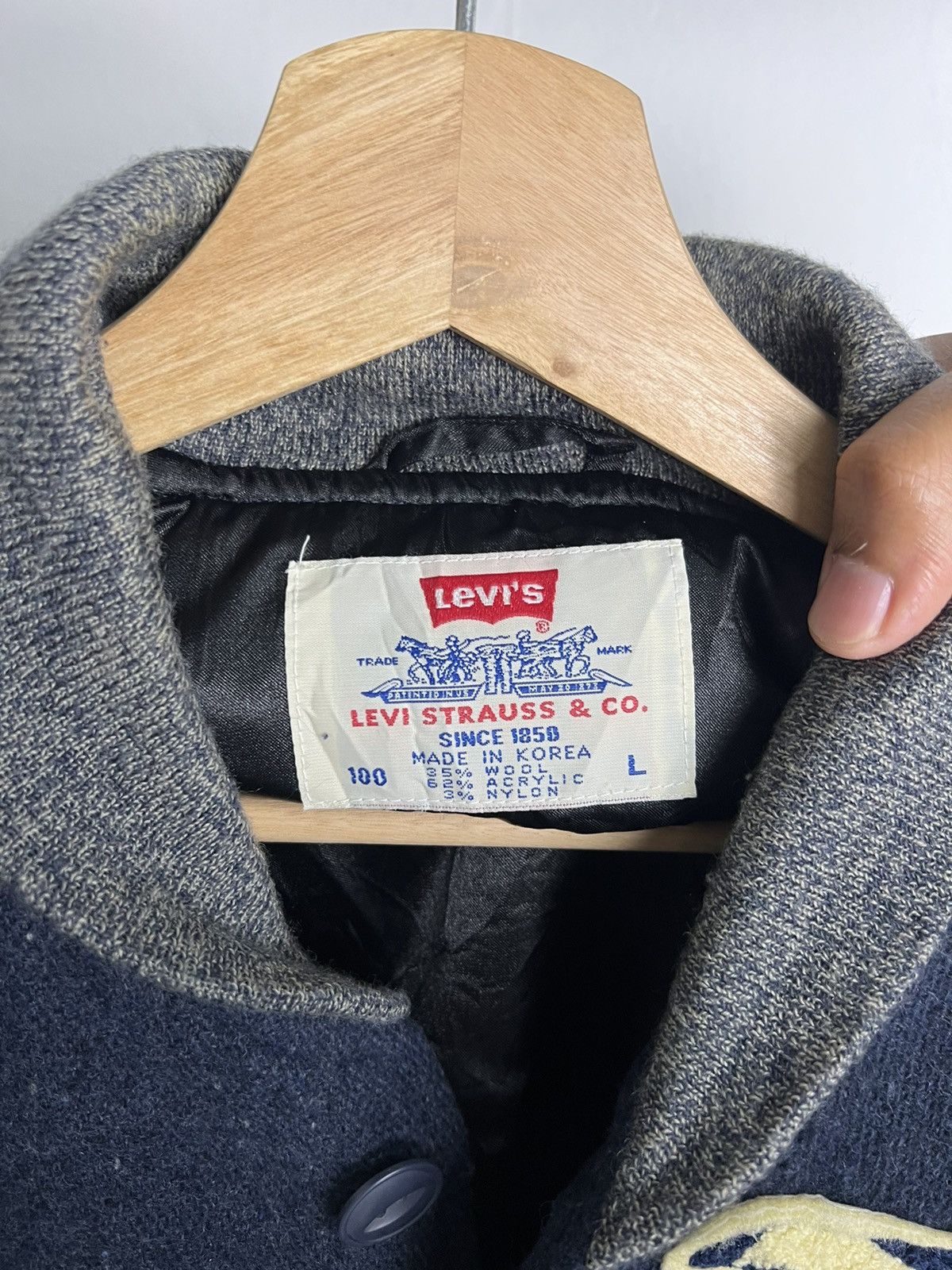 Levi's × Levi's Vintage Clothing × Vintage Vintage 1998 Levi's Chainstitch Varsity Wool Jackets Size US L / EU 52-54 / 3 - 6 Thumbnail
