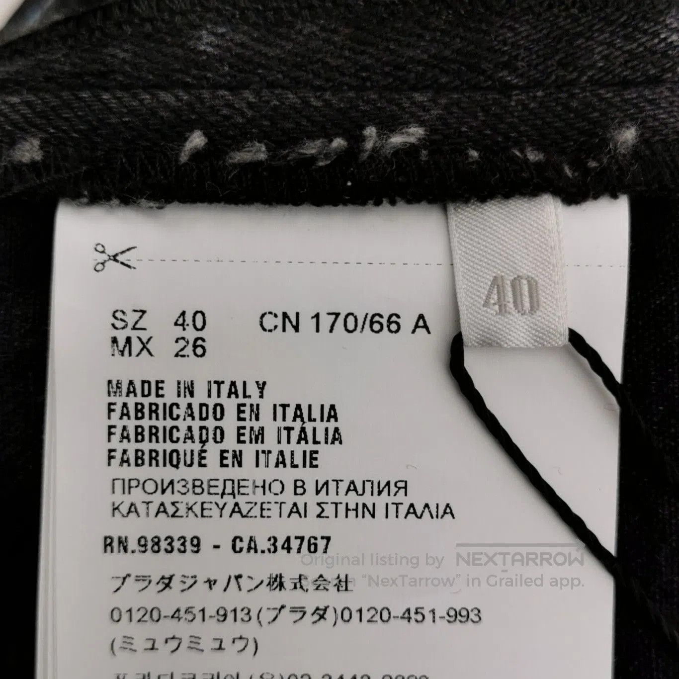 Prada Prada Black Cotton Logo Pants in Size 4. Size 39" - 6 Thumbnail