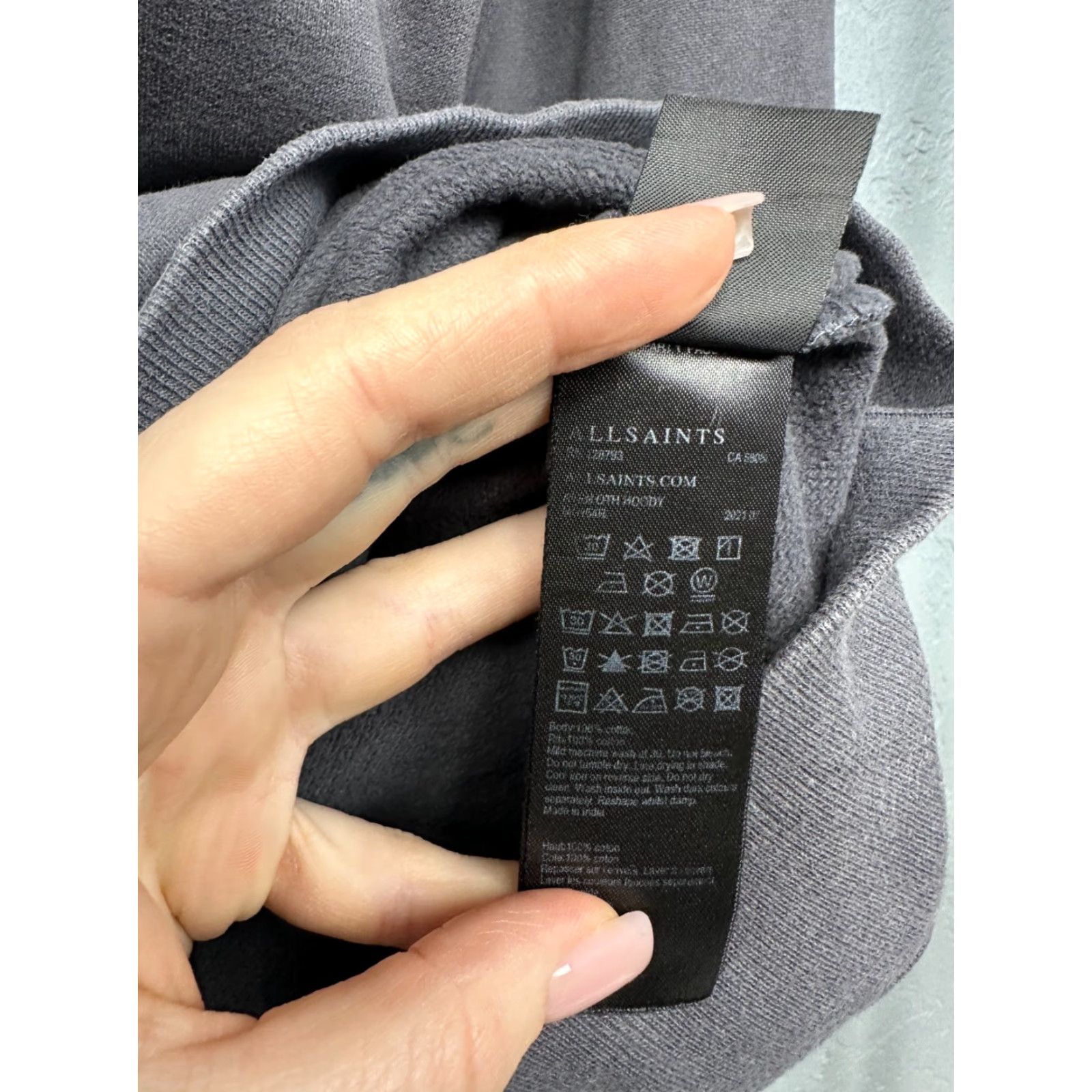 Allsaints AllSaints Aven OTH Hoodie Mens XS Gray Cotton Logo Pullover Hooded Size US XS / EU 42 / 0 - 4 Thumbnail