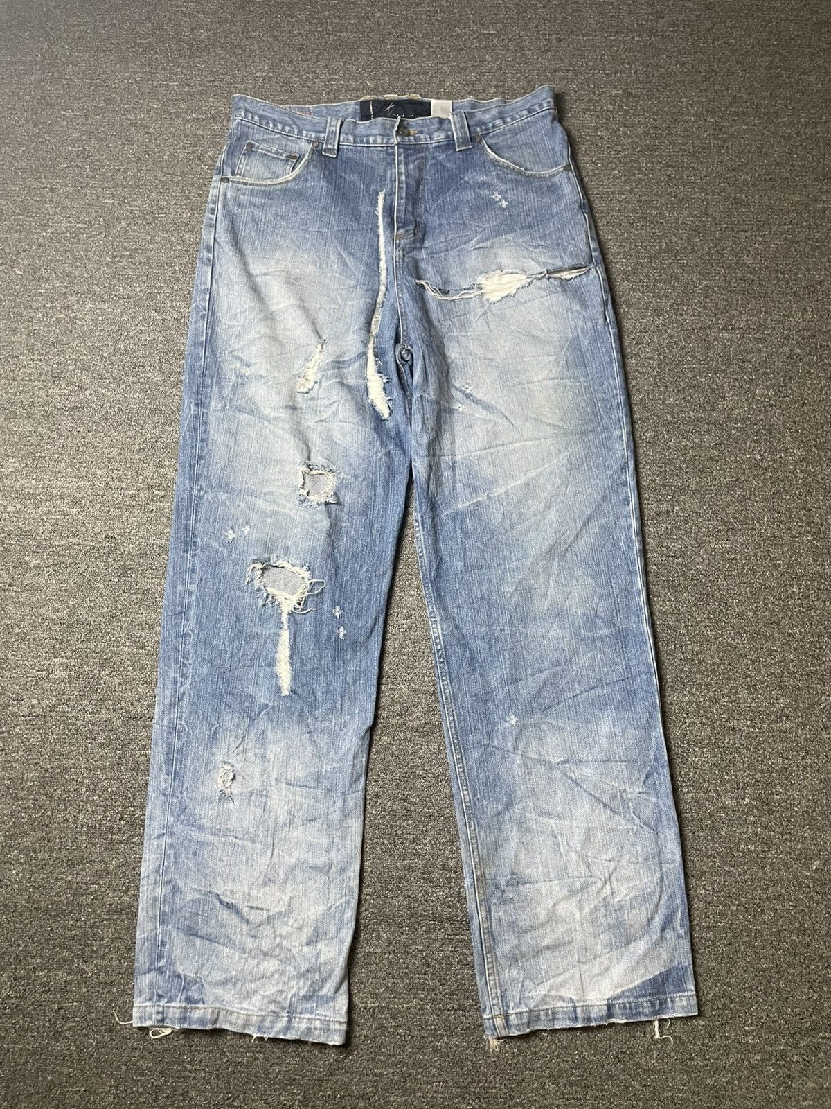 Karl Kani × Vintage Vintage KARL KANI Distressed Denim Ripped Jeans (111) Size US 37 - 1 Thumbnail