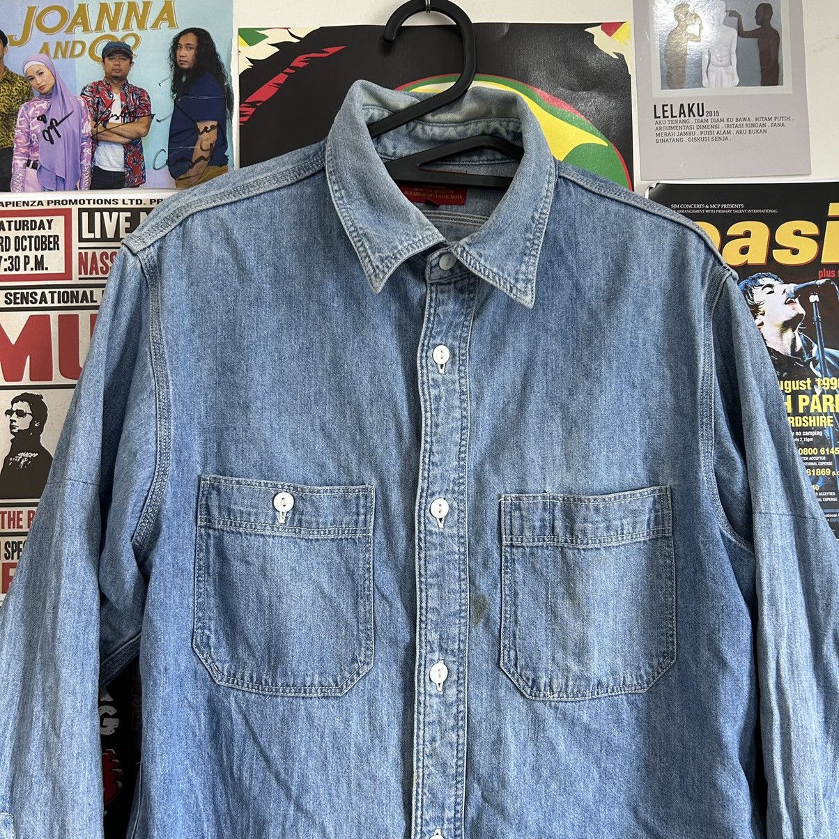 Edwin Vintage Edwin 90s Blue wash Denim Shirt Size US L / EU 52-54 / 3 - 2 Thumbnail