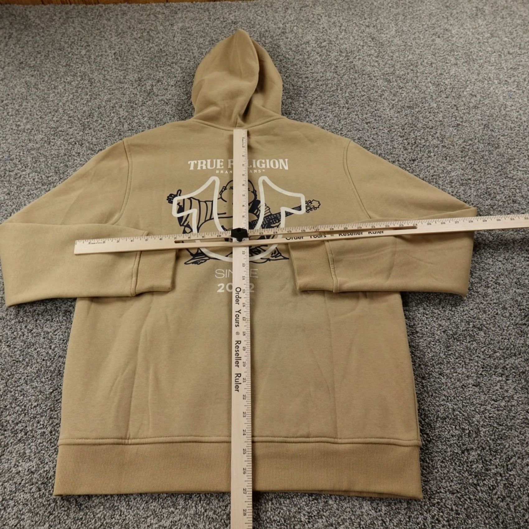 True Religion VINTAGE True Religion Hoodie Mens L Beige Buddha Full Zip Sweatshirt Jacket Size US L / EU 52-54 / 3 - 6 Thumbnail