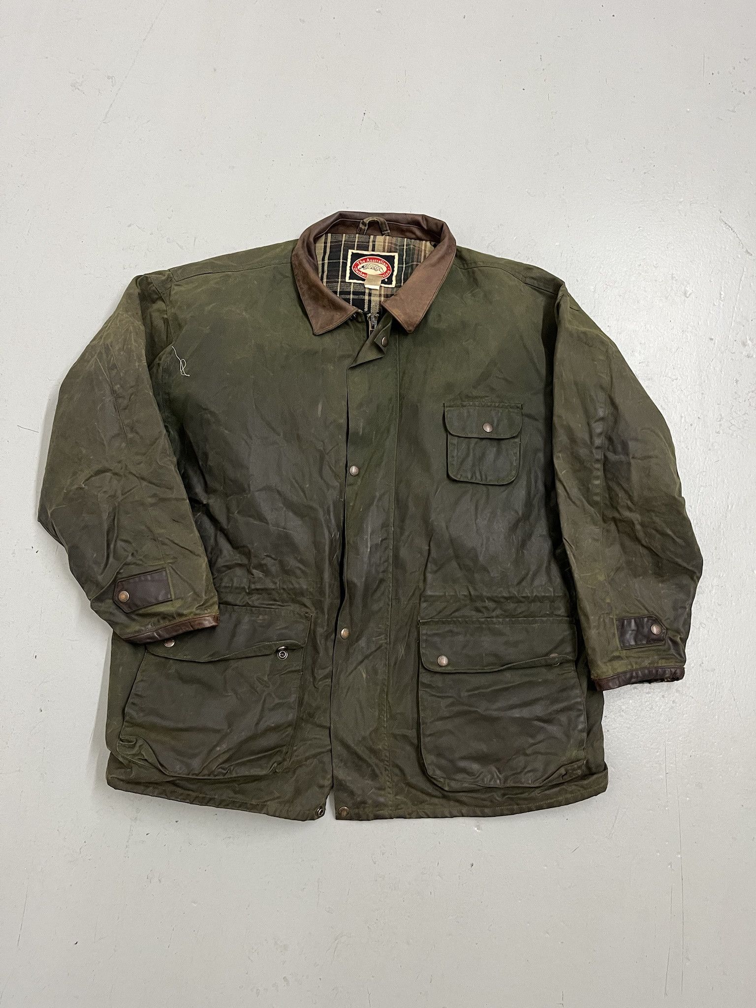Vintage Vitnage 2000s Australian Waxed Olive Coat Size XXL Size US XXL / EU 58 / 5 - 1 Thumbnail