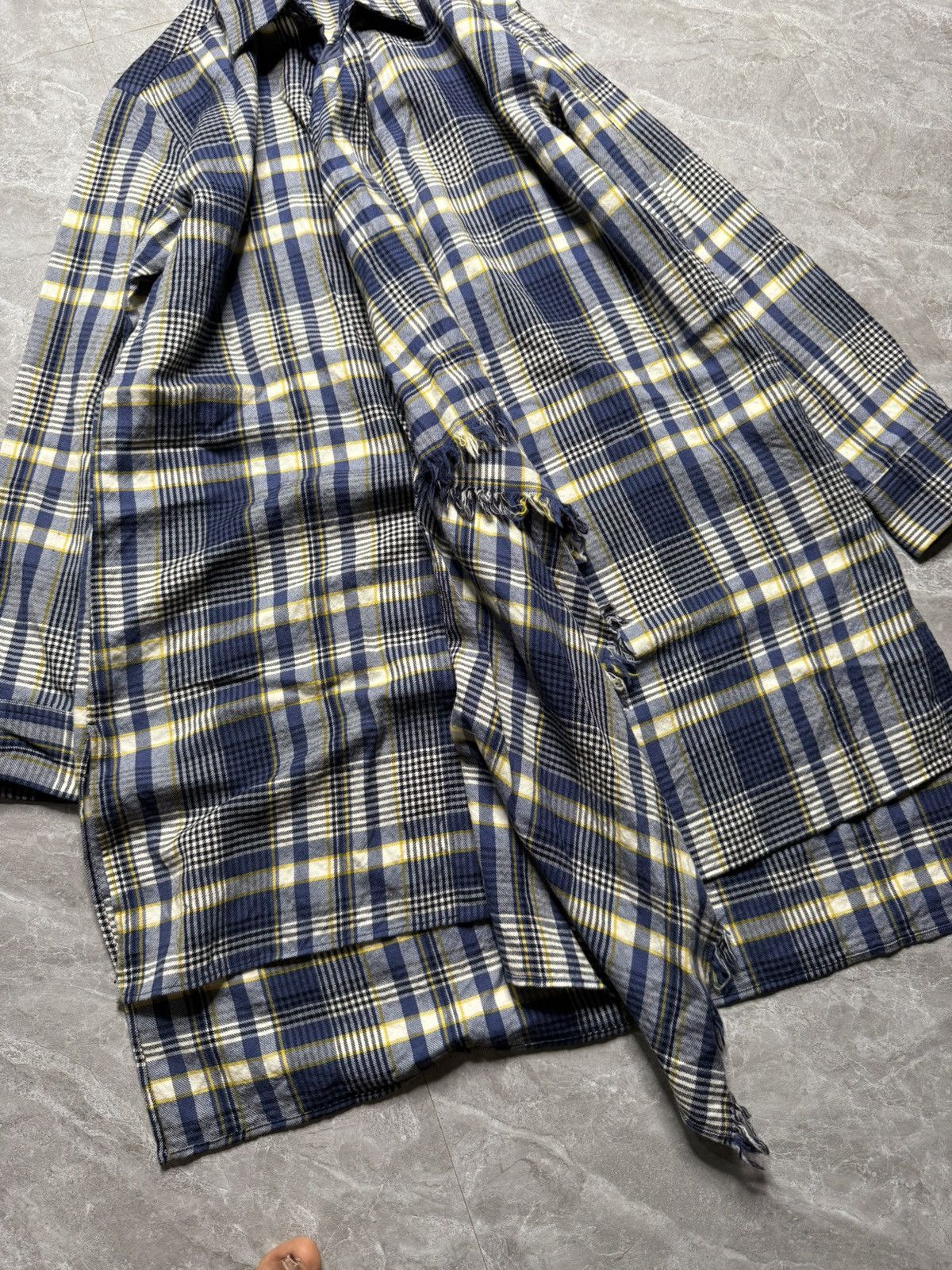 Y's Ys Yohji Yamamoto Deconstructed Wool Check Shirt Size US M / EU 48-50 / 2 - 2 Thumbnail