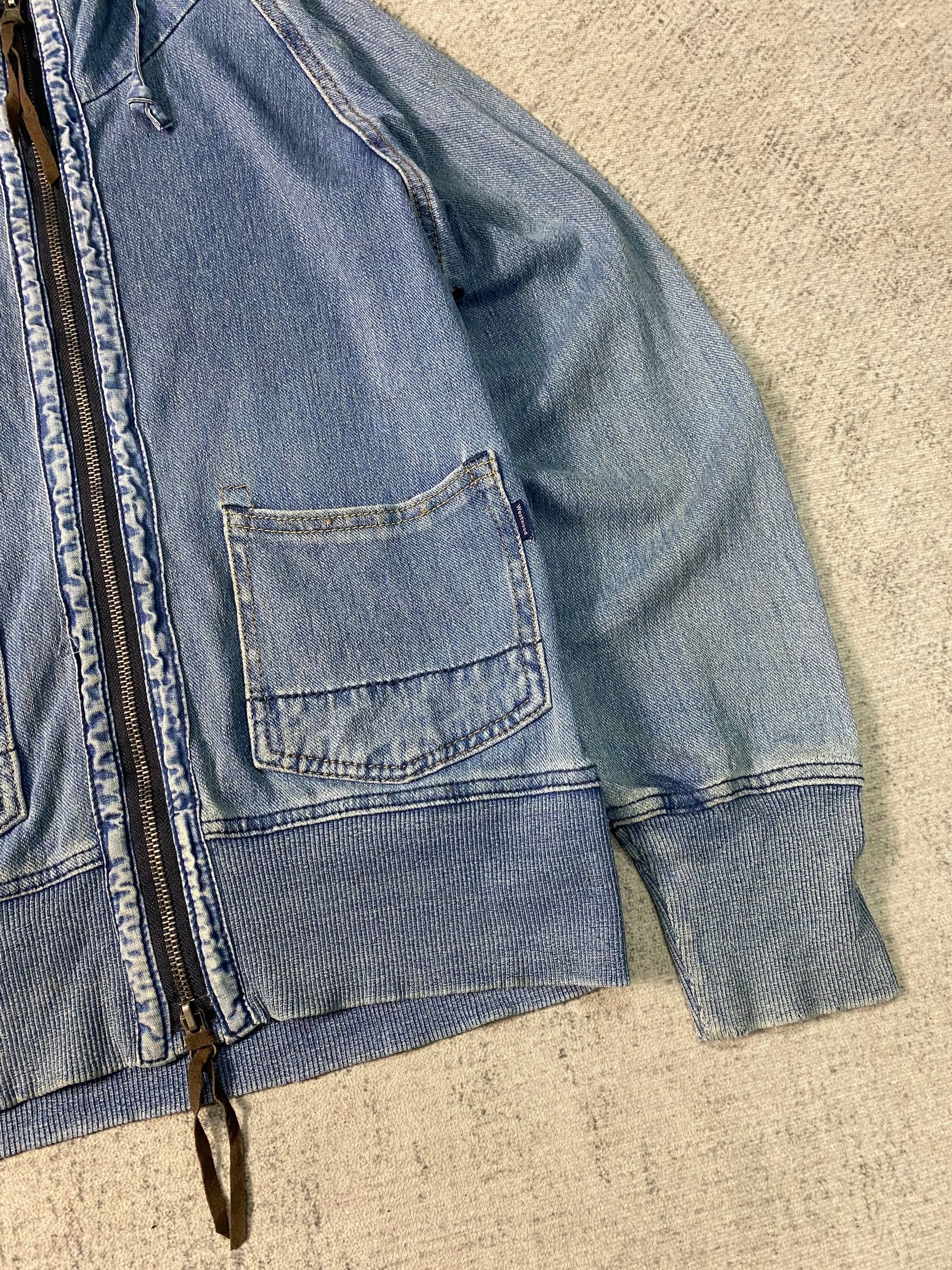 Addict Clothes Japan Westwood Outfitters Denim Blue Distressed Hooded Jacket Size S / US 4 / IT 40 - 2 Thumbnail