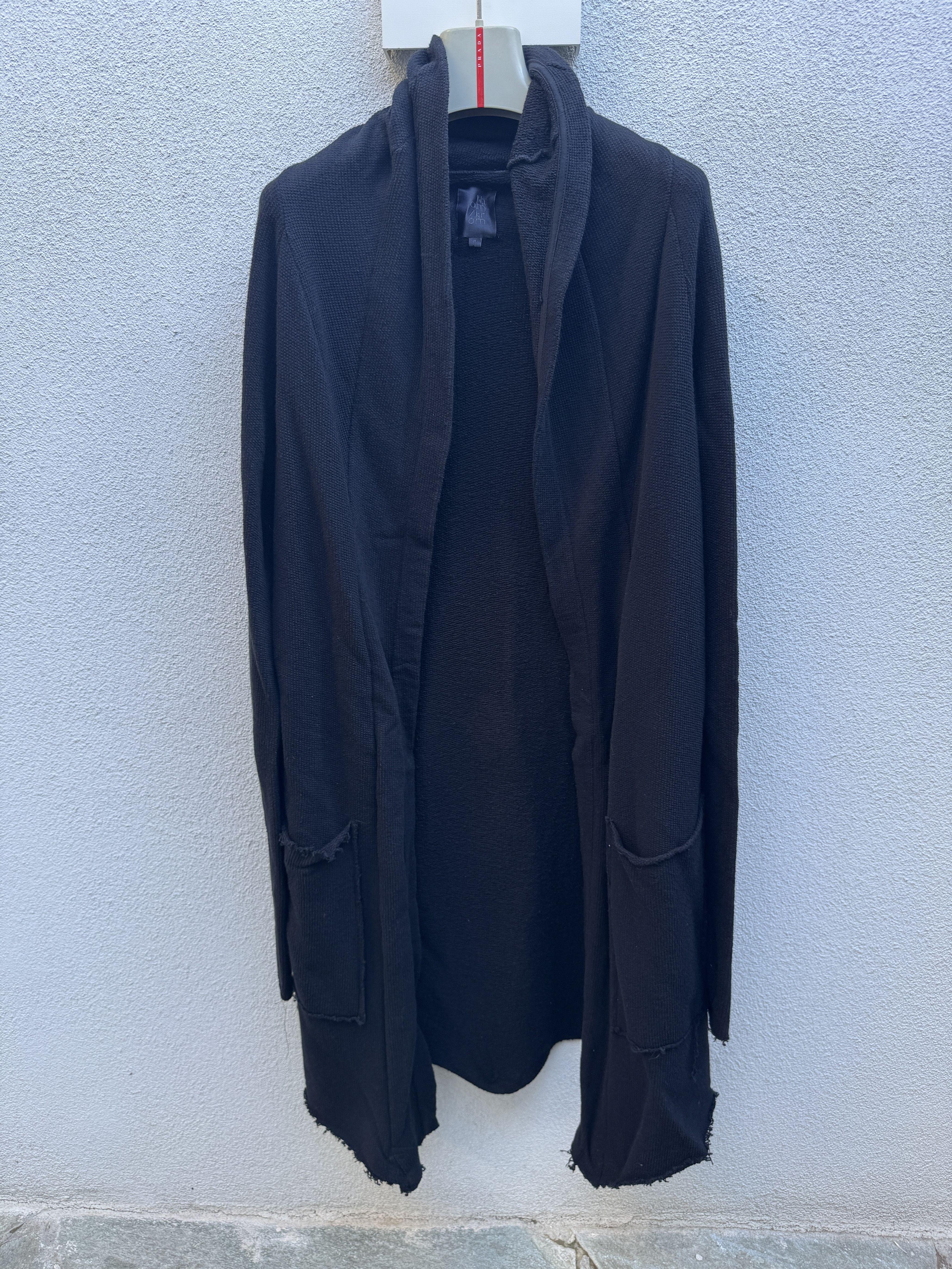 Thom Krom Thom Krom Long Asymetric Cardigan Black Cotton Rippstrick M Size US M / EU 48-50 / 2 - 1 Thumbnail