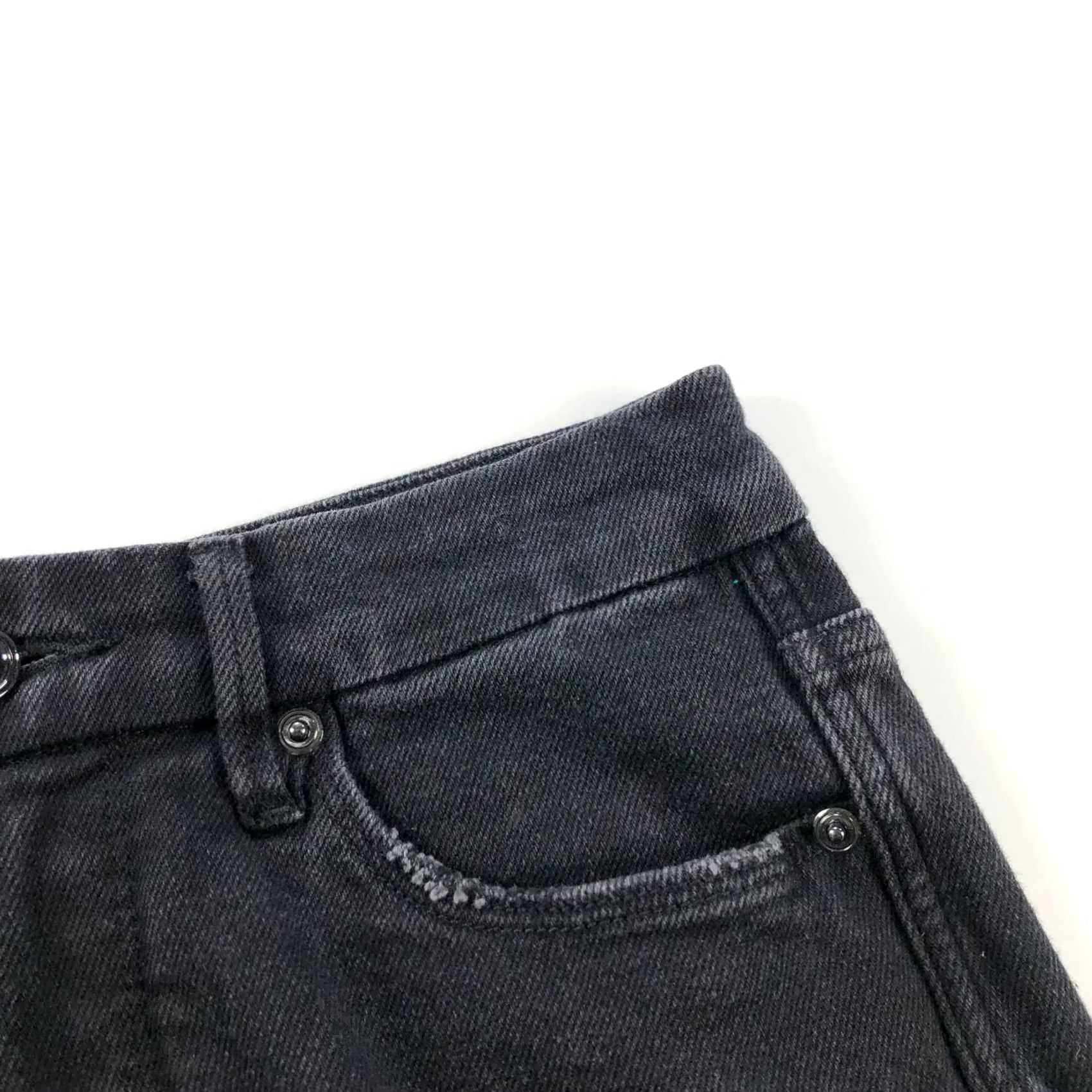 Good American Good American Good Curve Straight Jeans 27W 27L High Rise Distressed Black Womens 6 XS? Size ONE SIZE - 7 Thumbnail