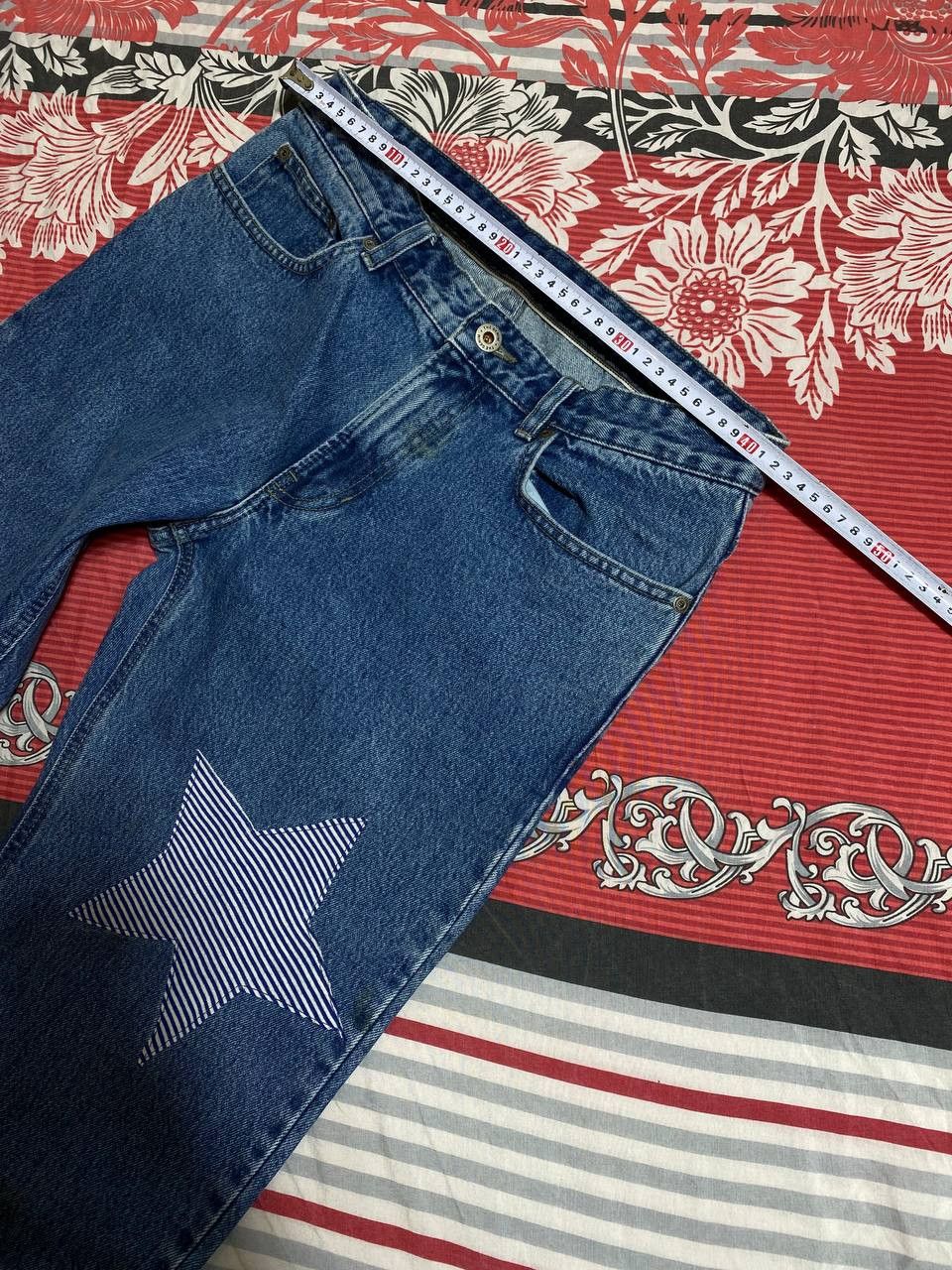 Japanese Brand Distressed Dirty Patchwork Flared Denim Jeans Crush Faded Size US 32 / EU 48 - 12 Thumbnail