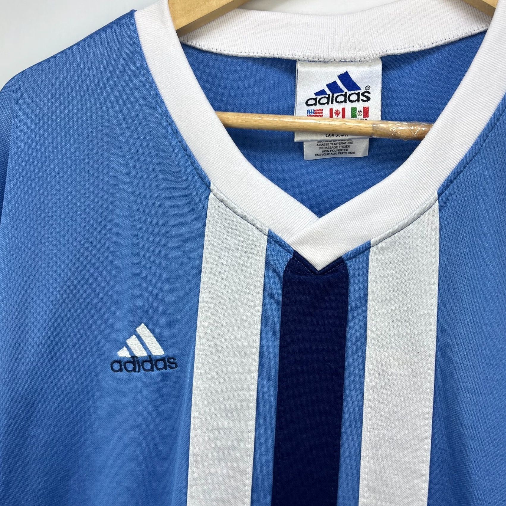 Adidas VINTAGE Adidas Soccer Jersey Long Sleeve Shirt XL Blue 90s Mens T-Shirt Size US XL / EU 56 / 4 - 3 Thumbnail