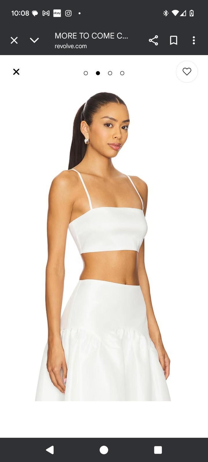 Designer NWT MORE TO COME Carson Cami Bralette Top in White Size S / US 4 / IT 40 - 4 Thumbnail
